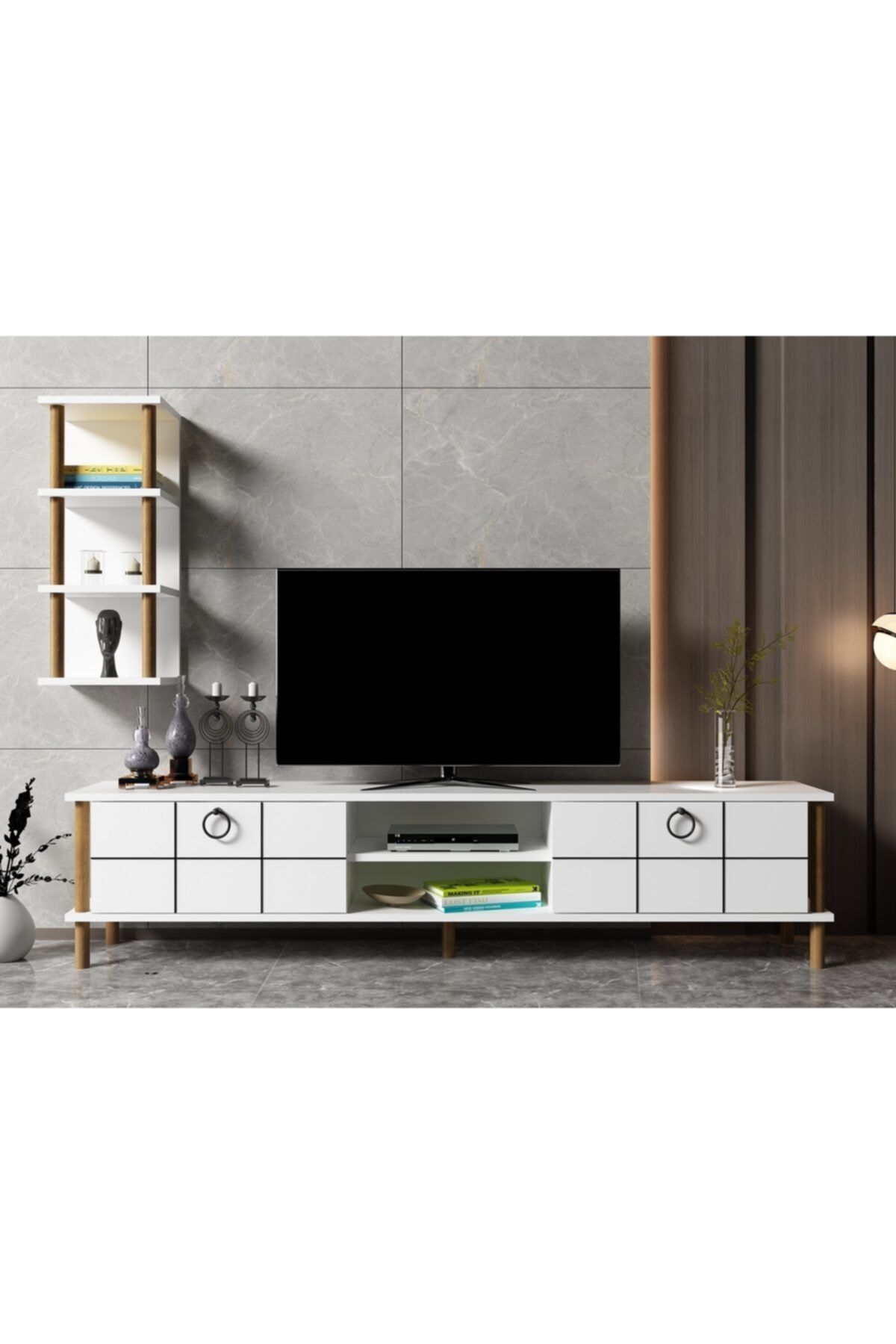 ayaz home Lotus Tv Ünitesi Beyaz