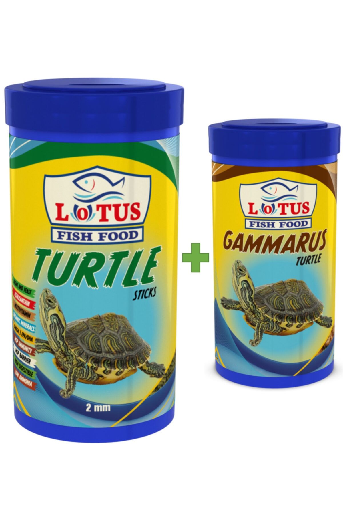 Lotus Turtle 1000 ml ve  Gammarus 250 ml Kaplumbağa Sürüngen Yemi