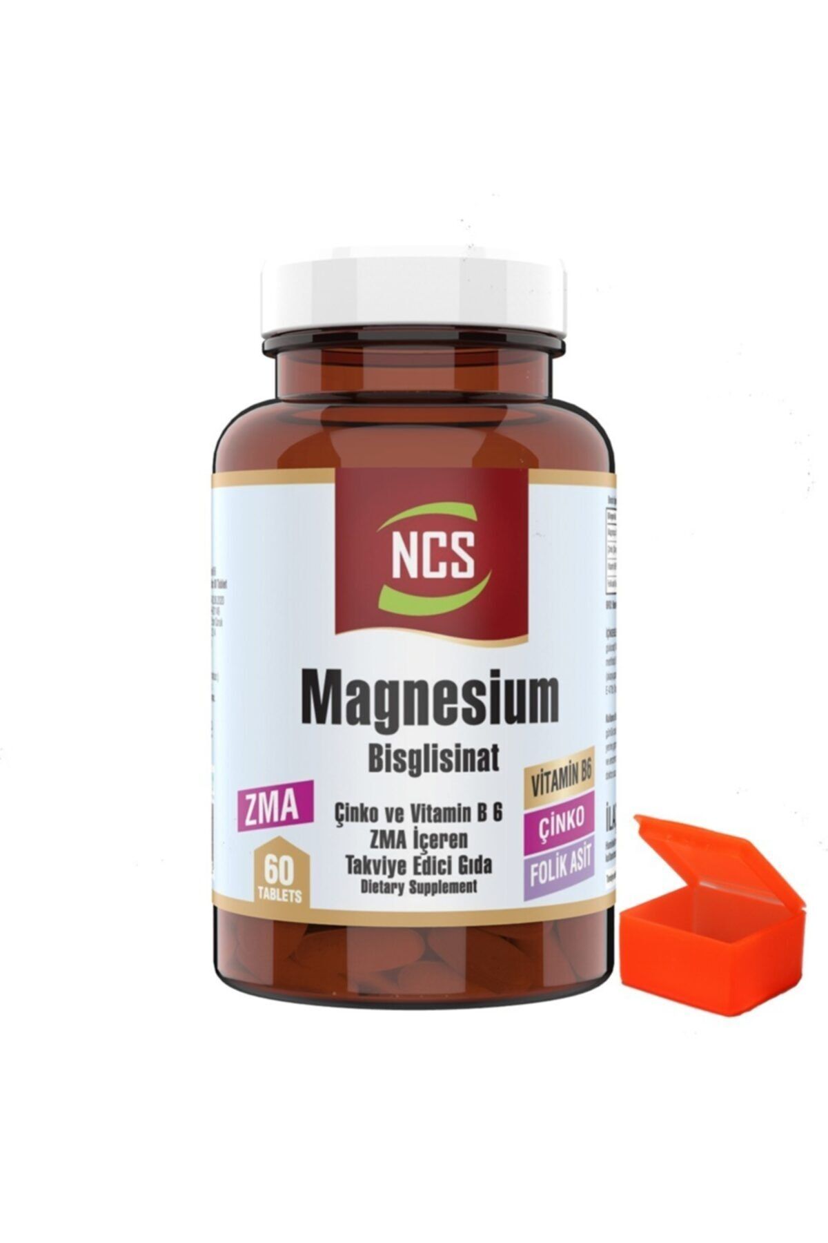 NCS Zma Magnesium Bisglisinat Vitamin B6 Folik Asit 60 Tablets
