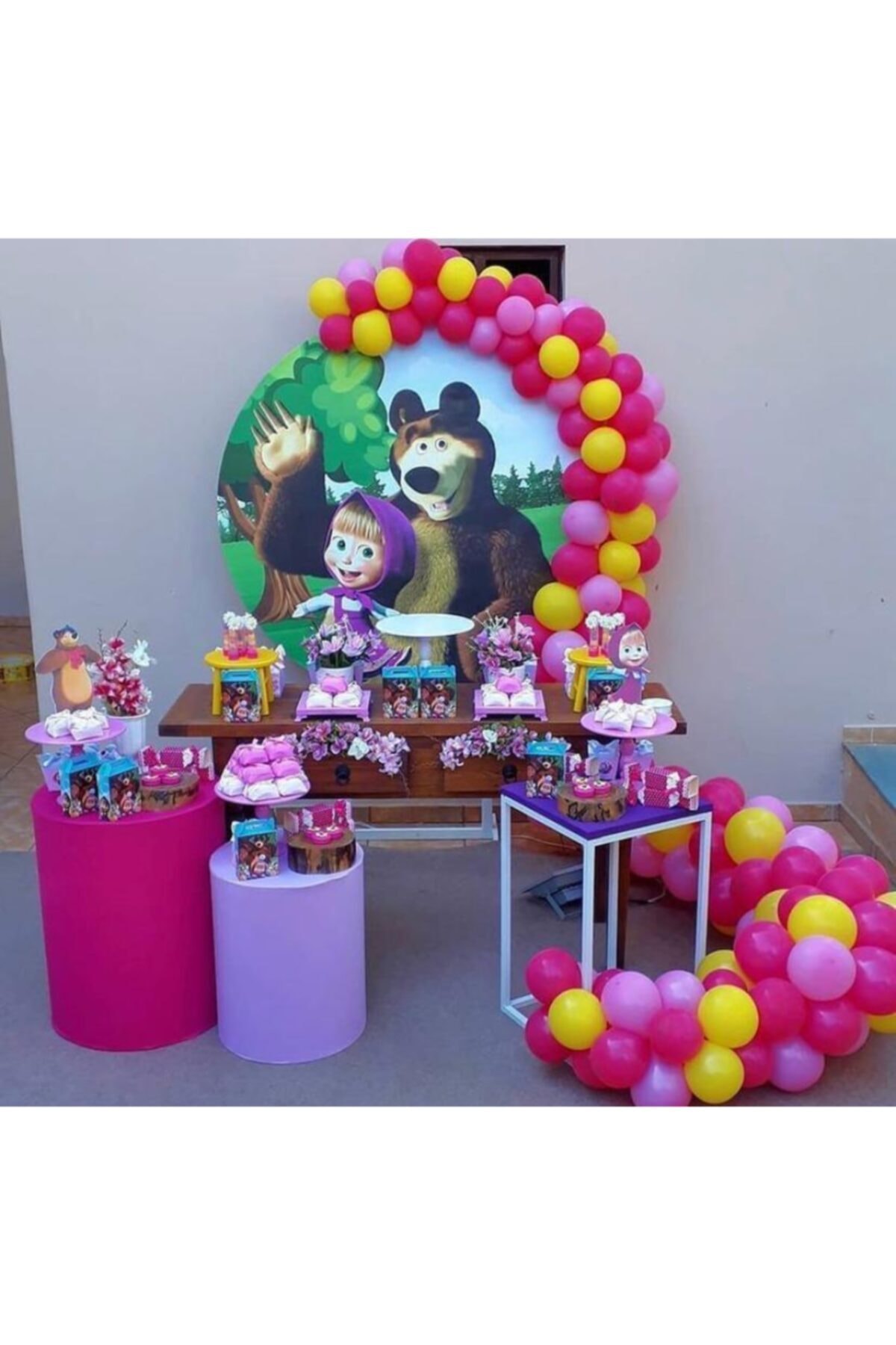 canbayhobi Maşa Ve Koca Ayı Konsept Balon Zincir