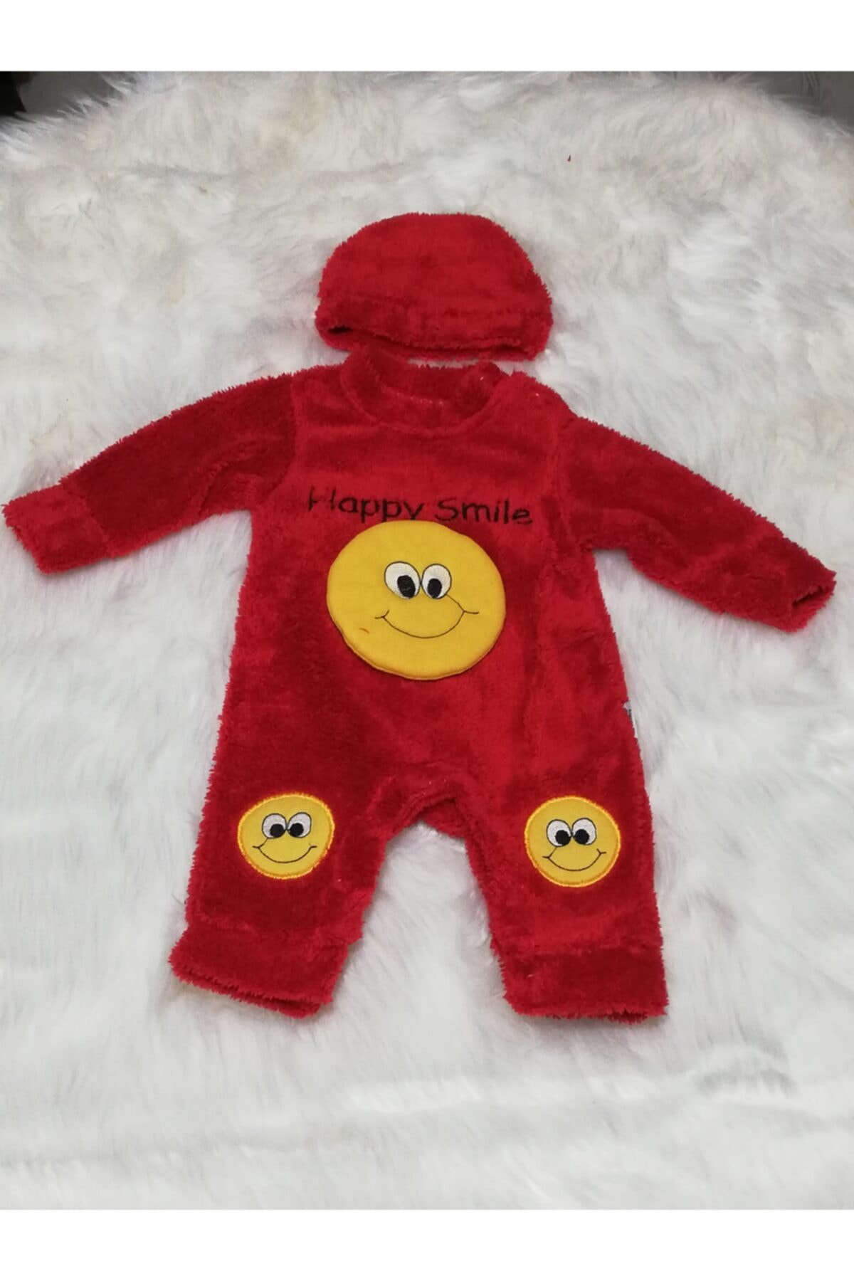 EREN BABY KİDS Kız Bebek Kırmızı Güleryüz Welsoft Tulum