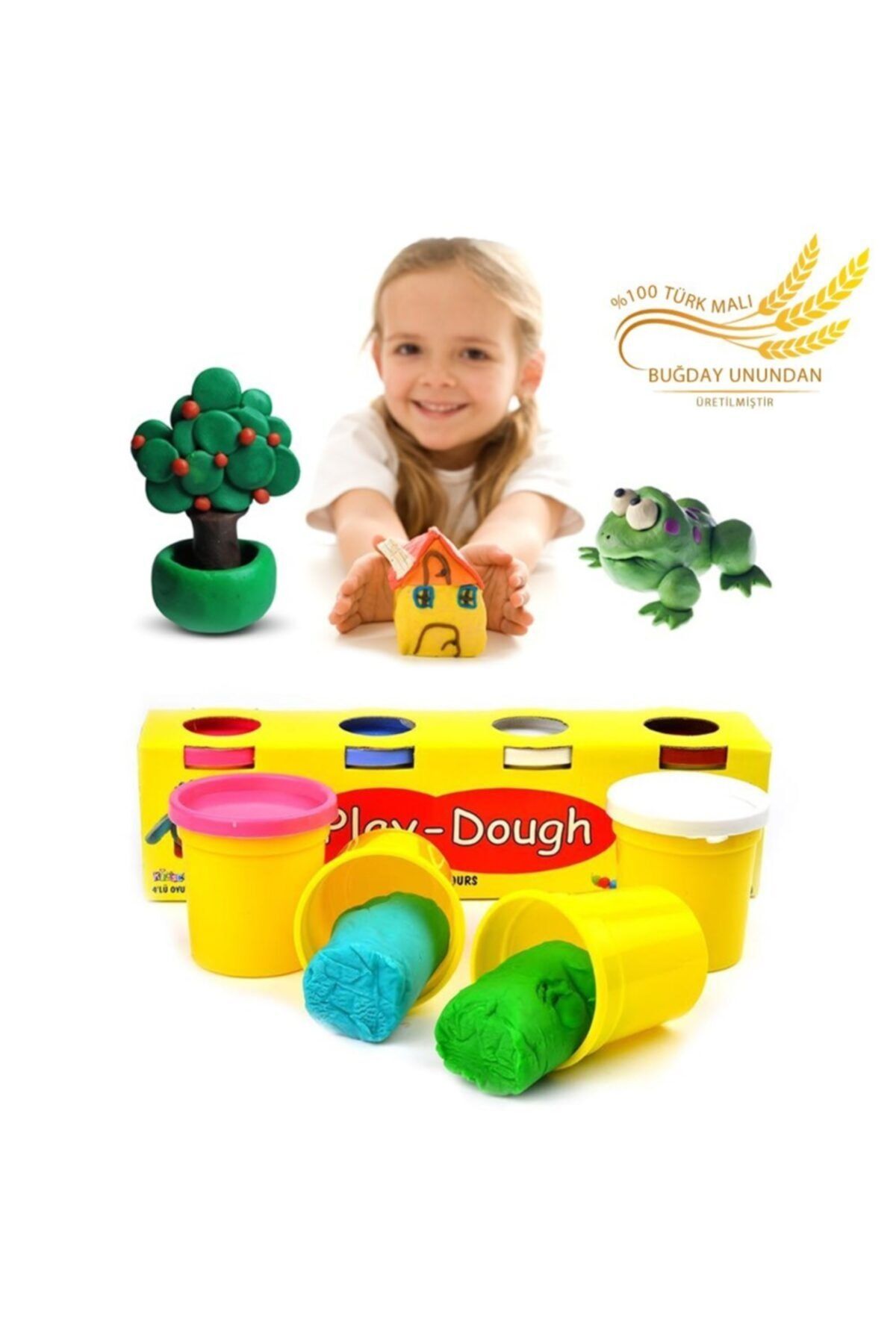 BEKA 4 Renkli Buğday Unu Oyun Hamuru (büyük Boy) - Play Dough