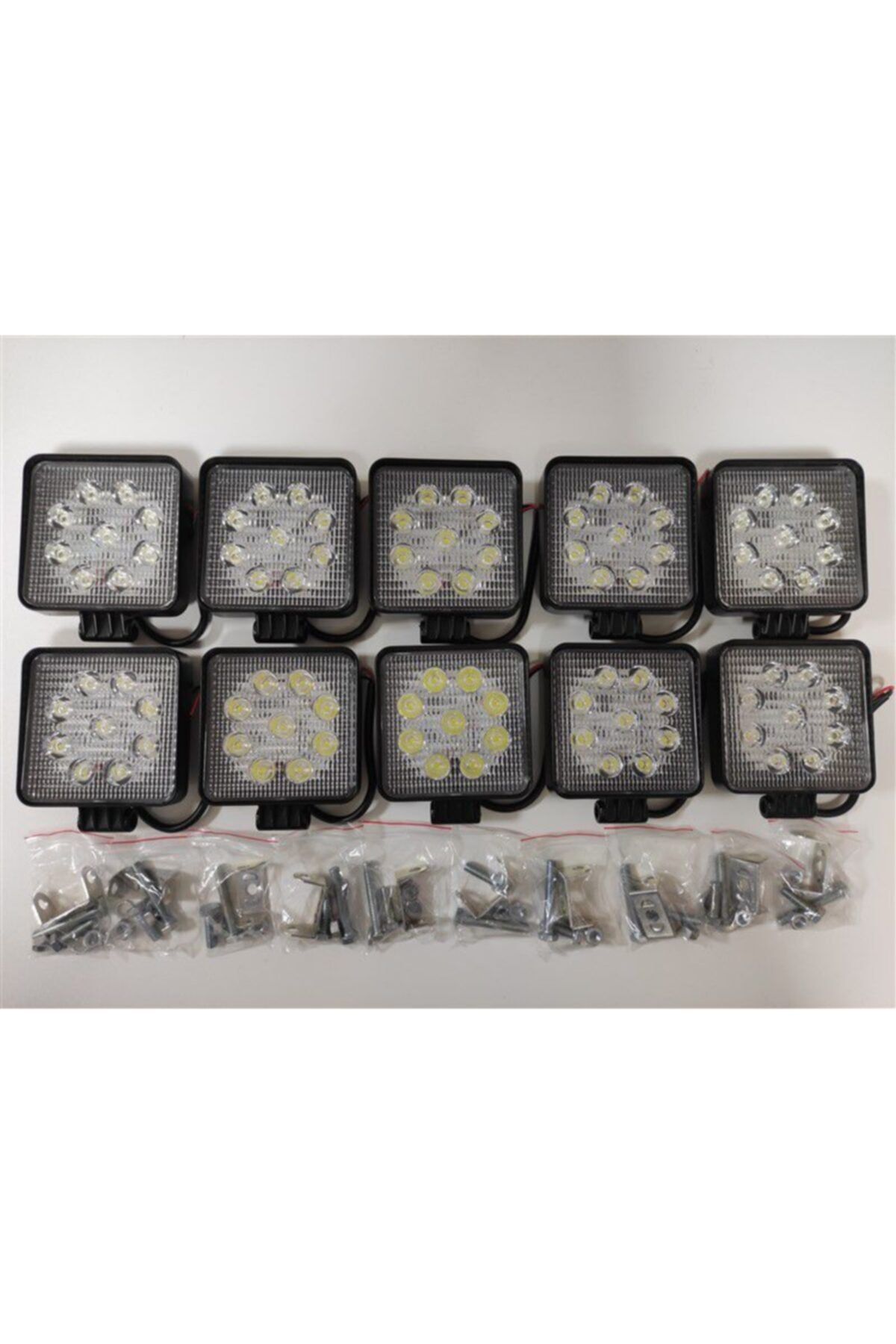 Niken Kalın Tip Off Road Sis Farı Sis Lambası 9 Led Kare 10,lu Paket