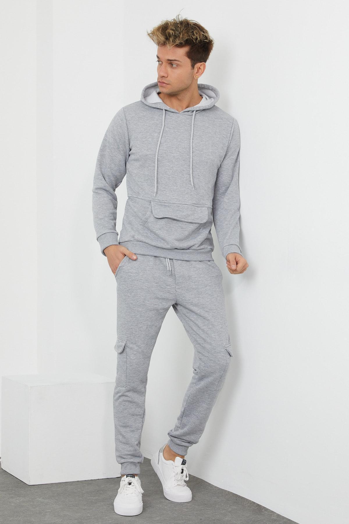 Enuygunenmoda Erkek Slim Fit Eşofman Takımı Gri