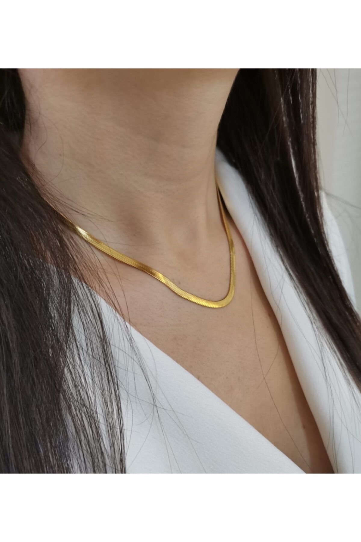 Joya Accessories Çelik Italyan Model Yassı Zincir Gold Renk