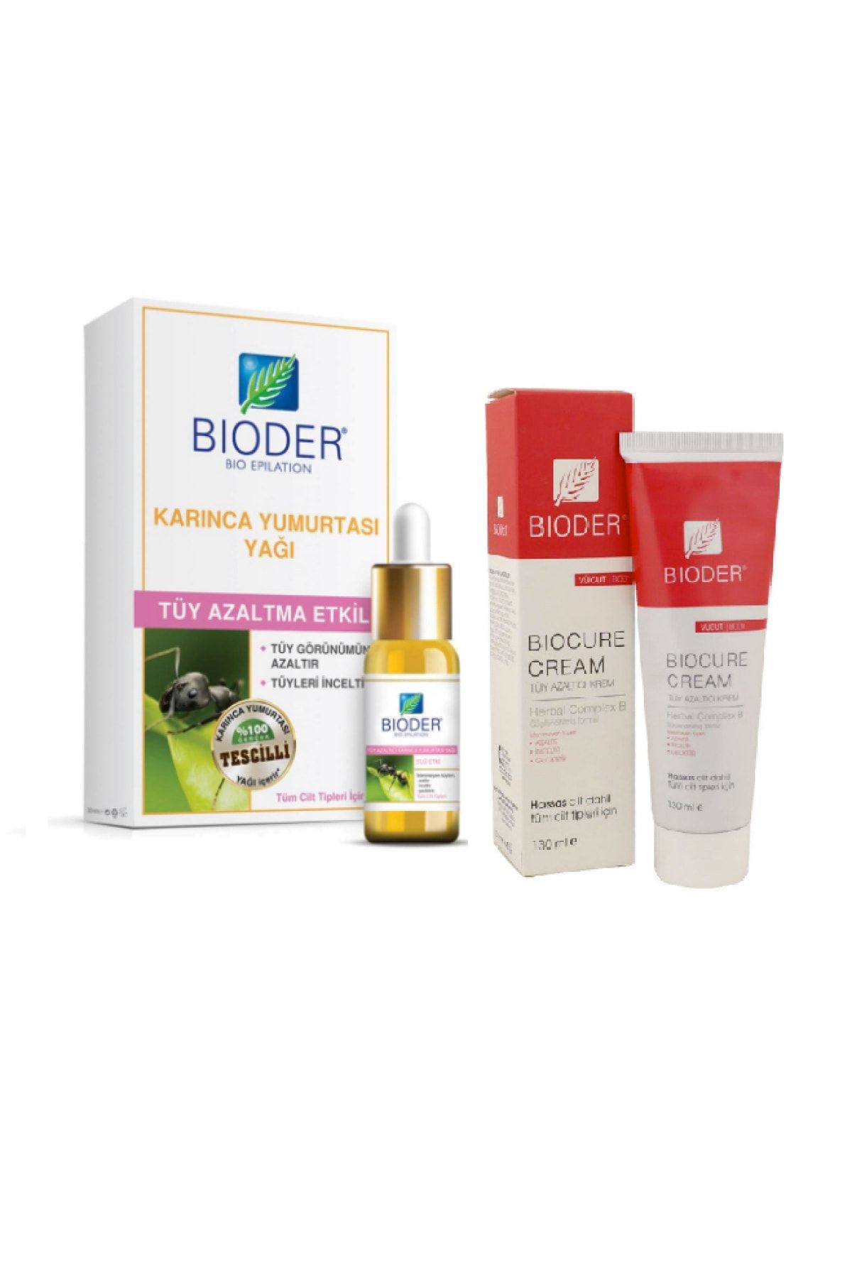 Bioder Karınca Yumurtası Yağı 30 ml Tüy Azaltıcı Vücut Krem 130ml