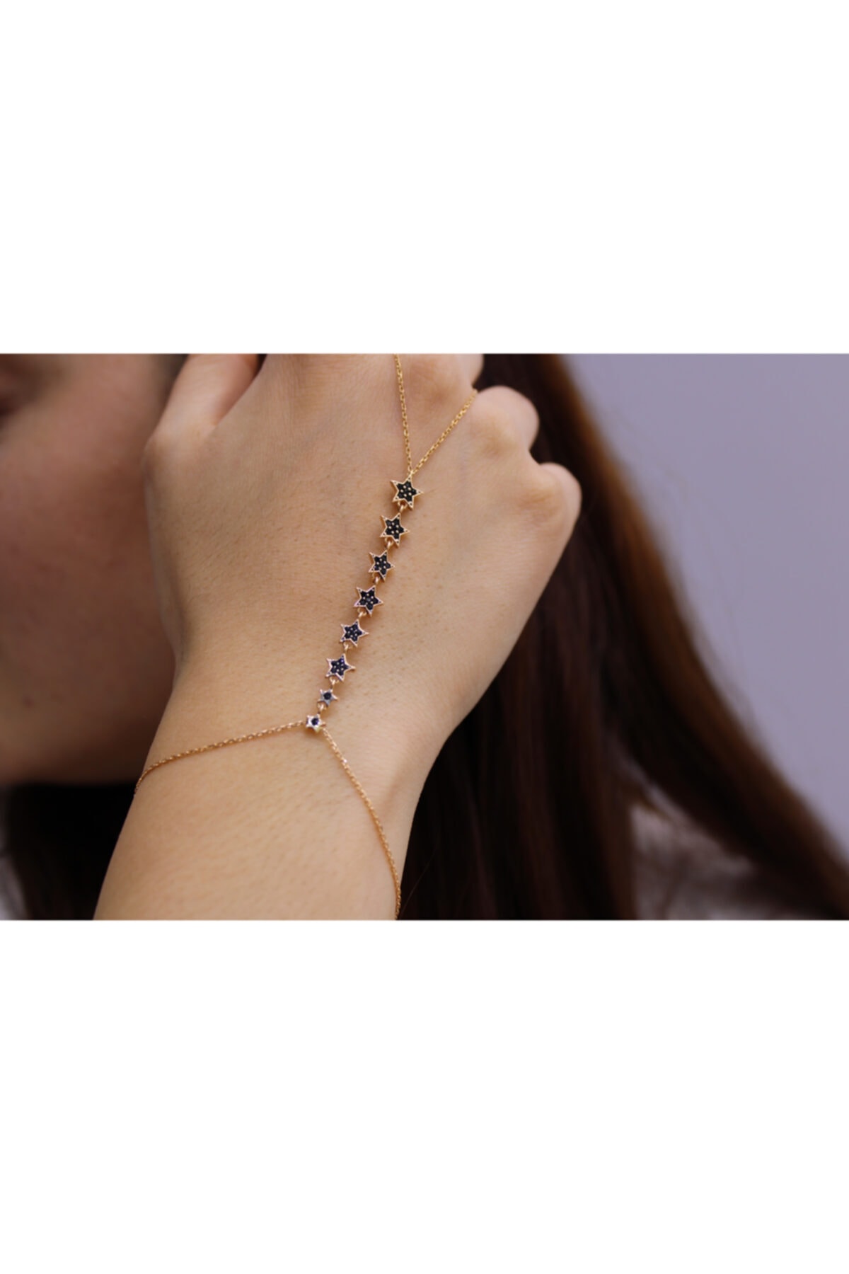MONJE DIAMOND & JEWELLERY Kadın Pembe Taşlı Yıldız Şahmeran