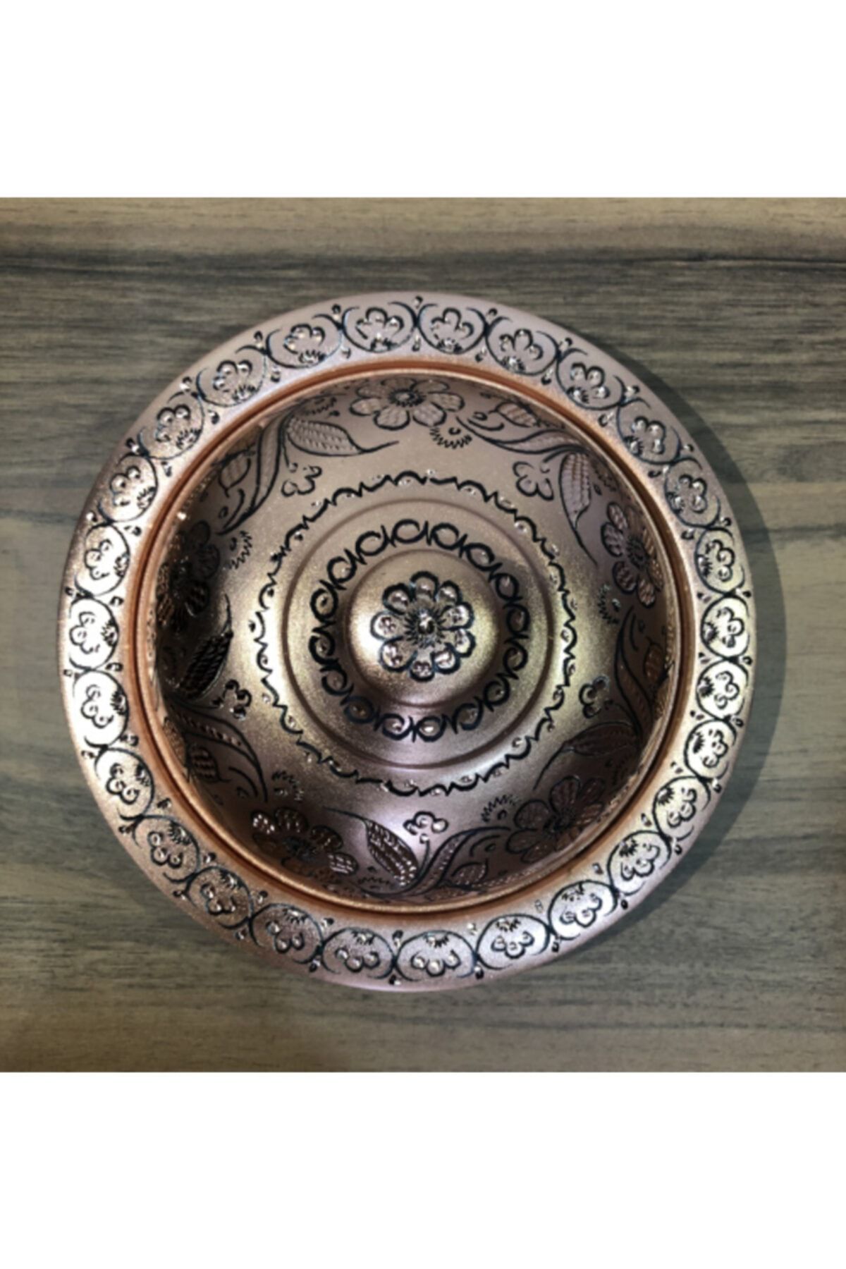 Dergah Bakır Şekerlik Sunumluk Kurabiyelik Lokumluk El Sanatı Işleme