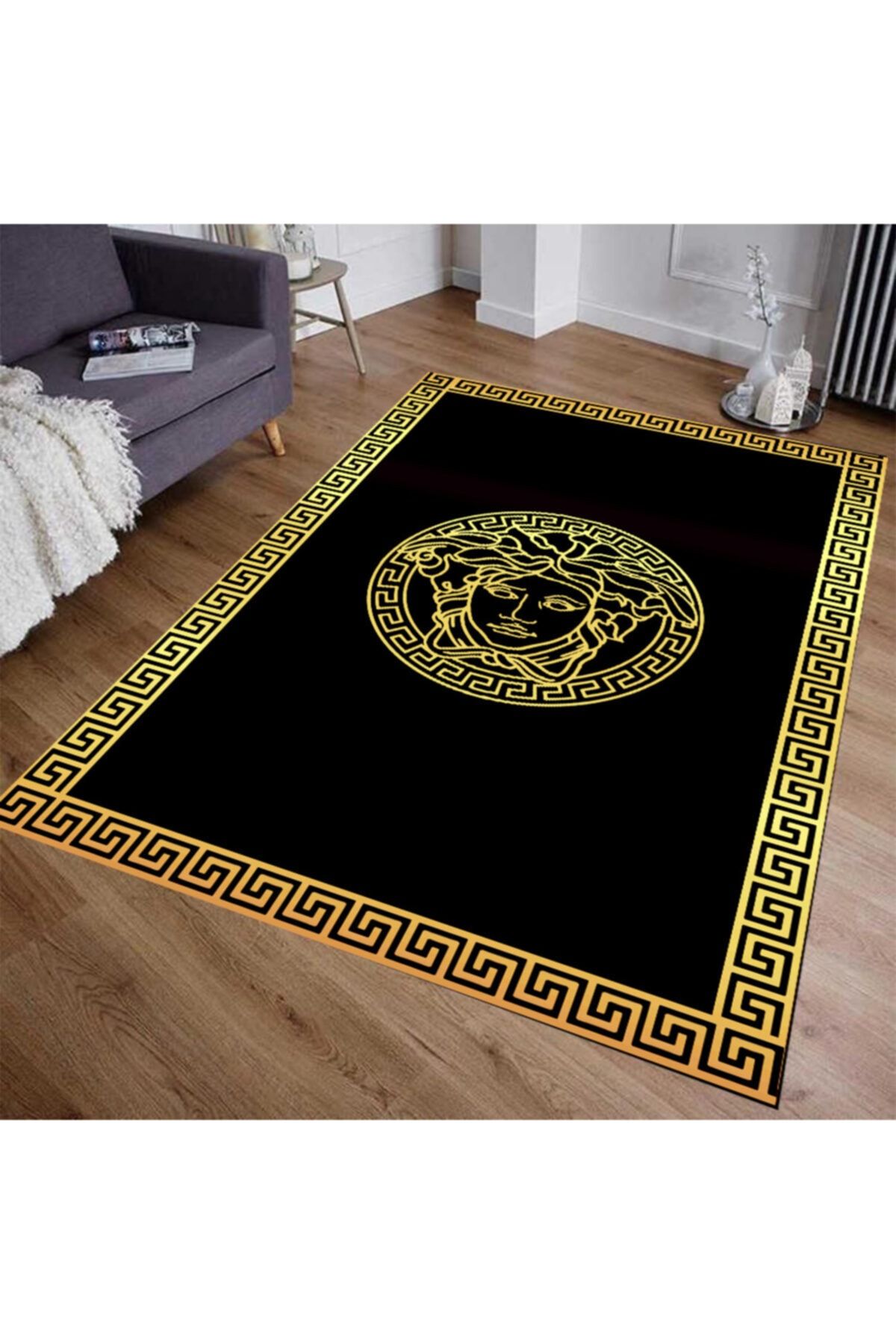 emiroglu medusa motif gold versace hali deri tabanli fiyati yorumlari trendyol