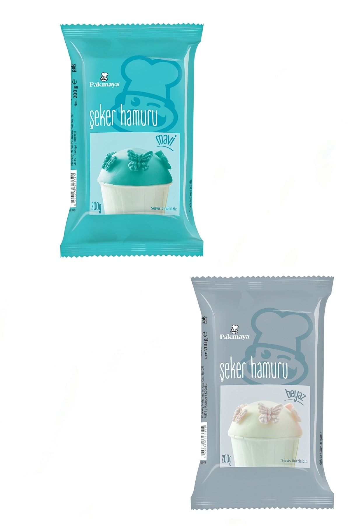 Pakmaya Şeker Hamuru (200 G. Mavi + 200 G. Beyaz)