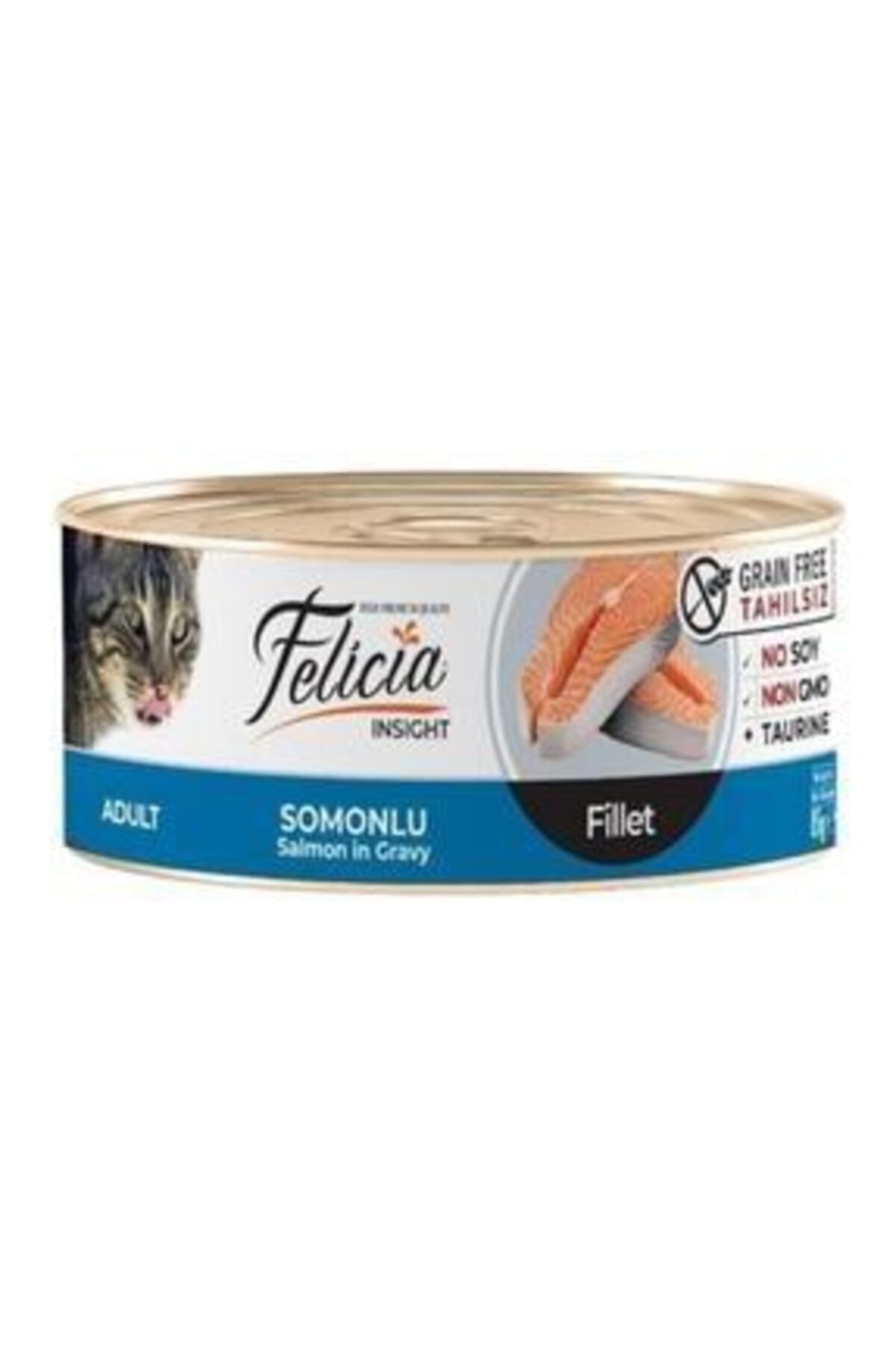 Felicia Tahılsız 85 Gr Somonlu Fileto Yaş . Kedi Maması 1 Adet