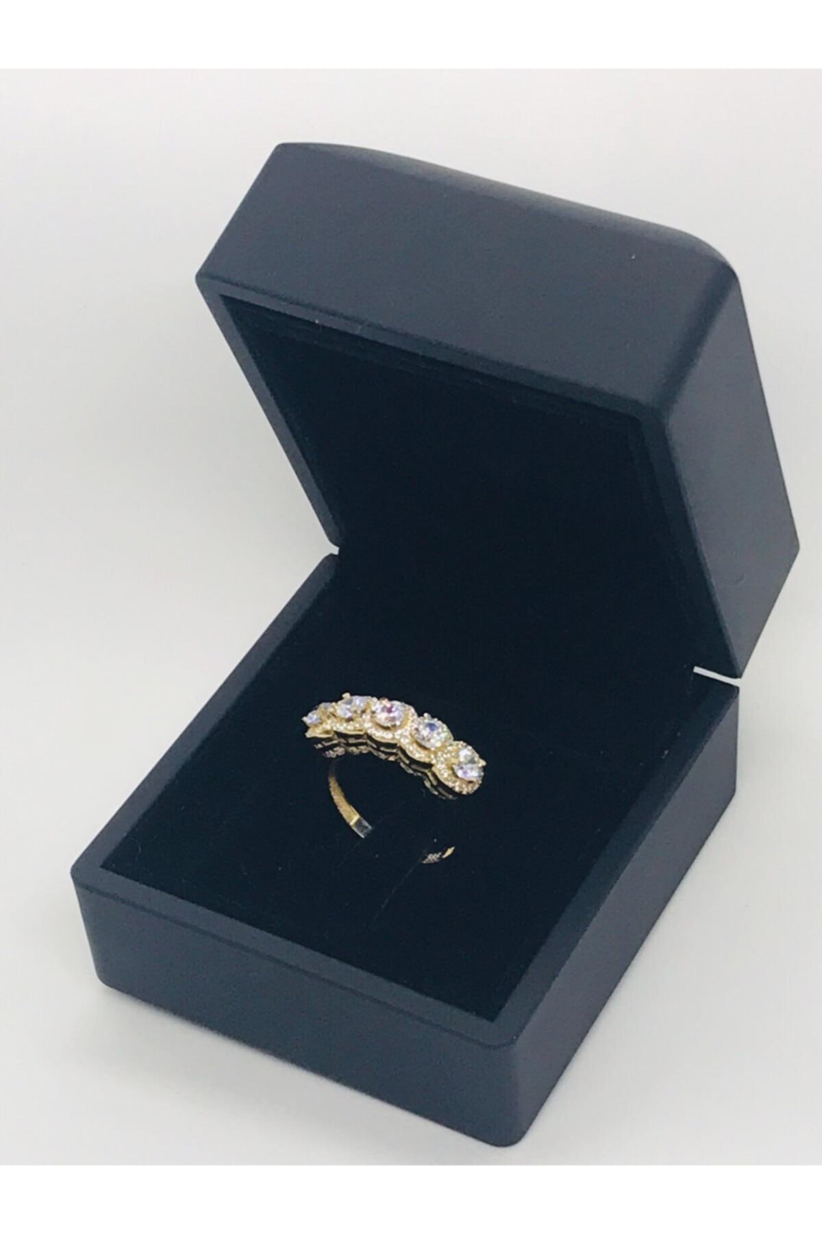 Ateş 14 Ayar Altın Beş Taş Yüzük