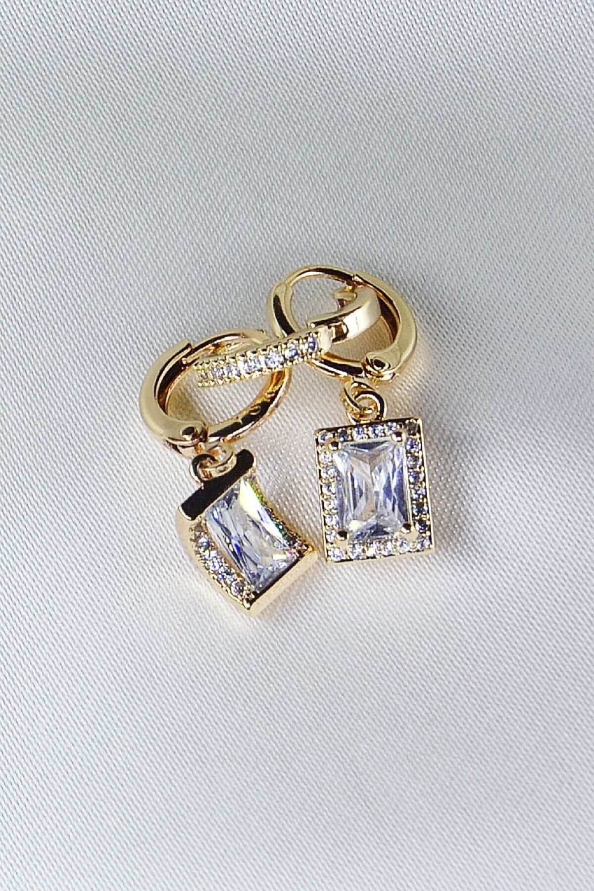ŞAYKA Swarovski Taşlı Xupin Rose Üçlü Küpe