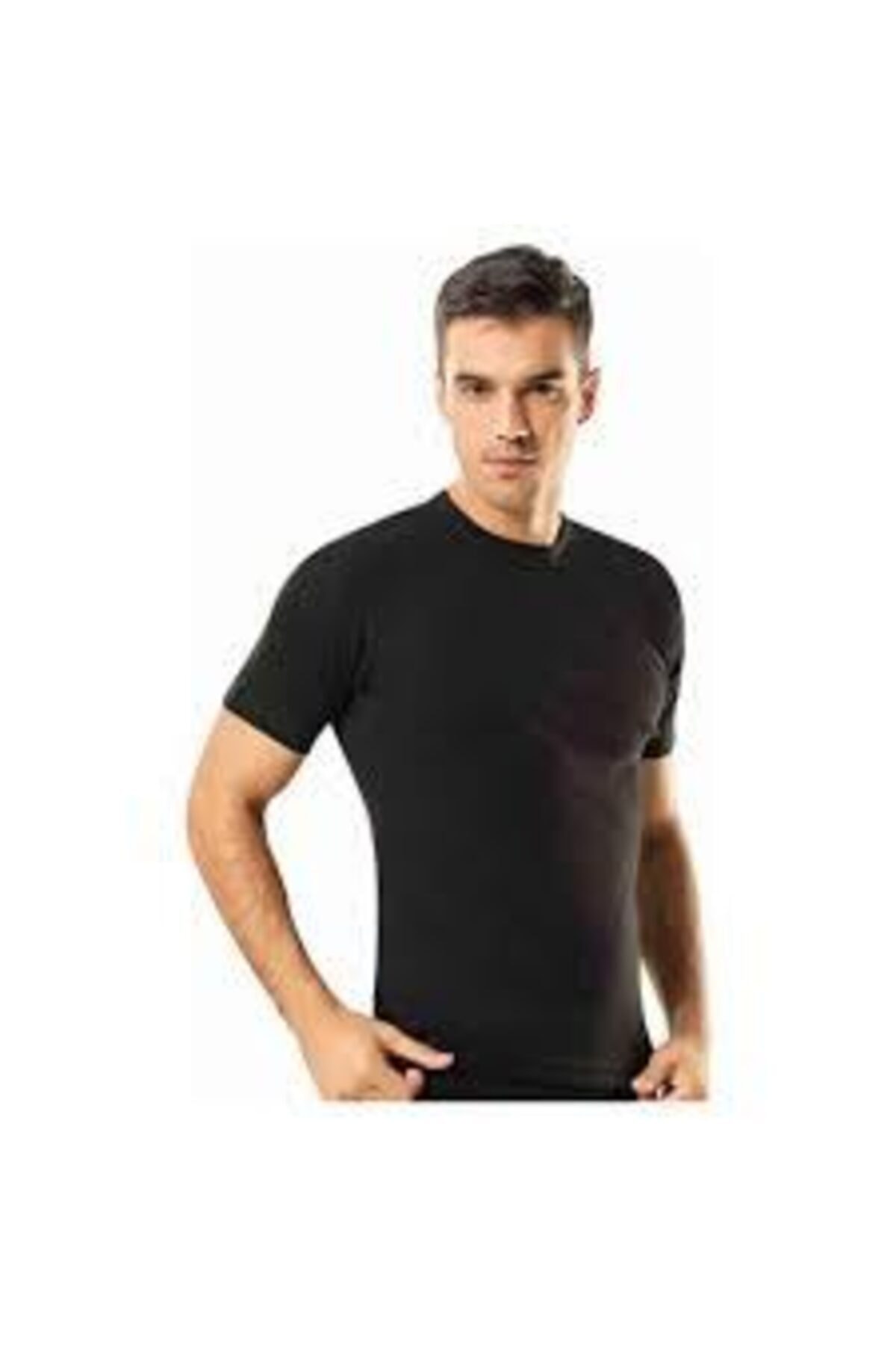 Tutku Erkek Siyah 6'lı Paket Sıfır Yaka Atlet