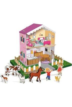 Mobilyalı Çiftlik Oyun Evi 3d Karton Maket Evi Image 0