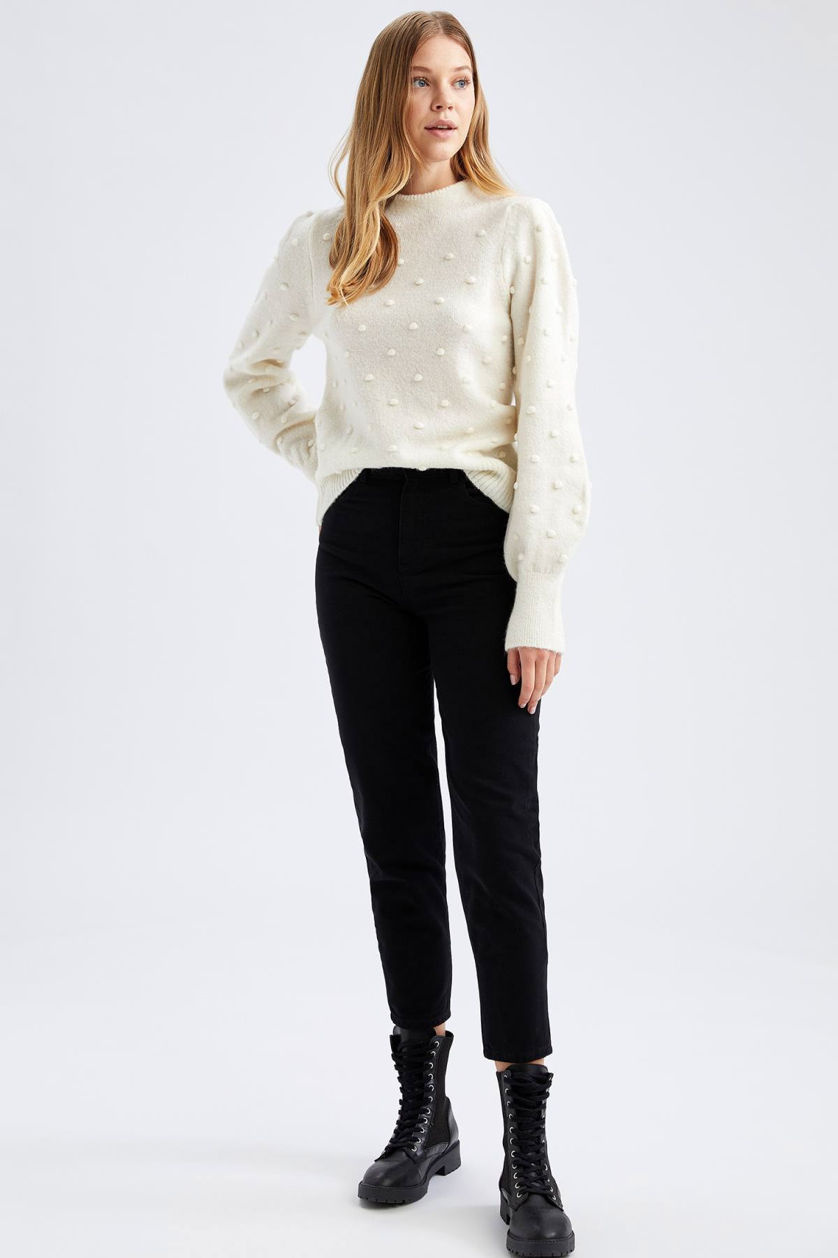 DeFacto Mom Fit dokuma Pantolon