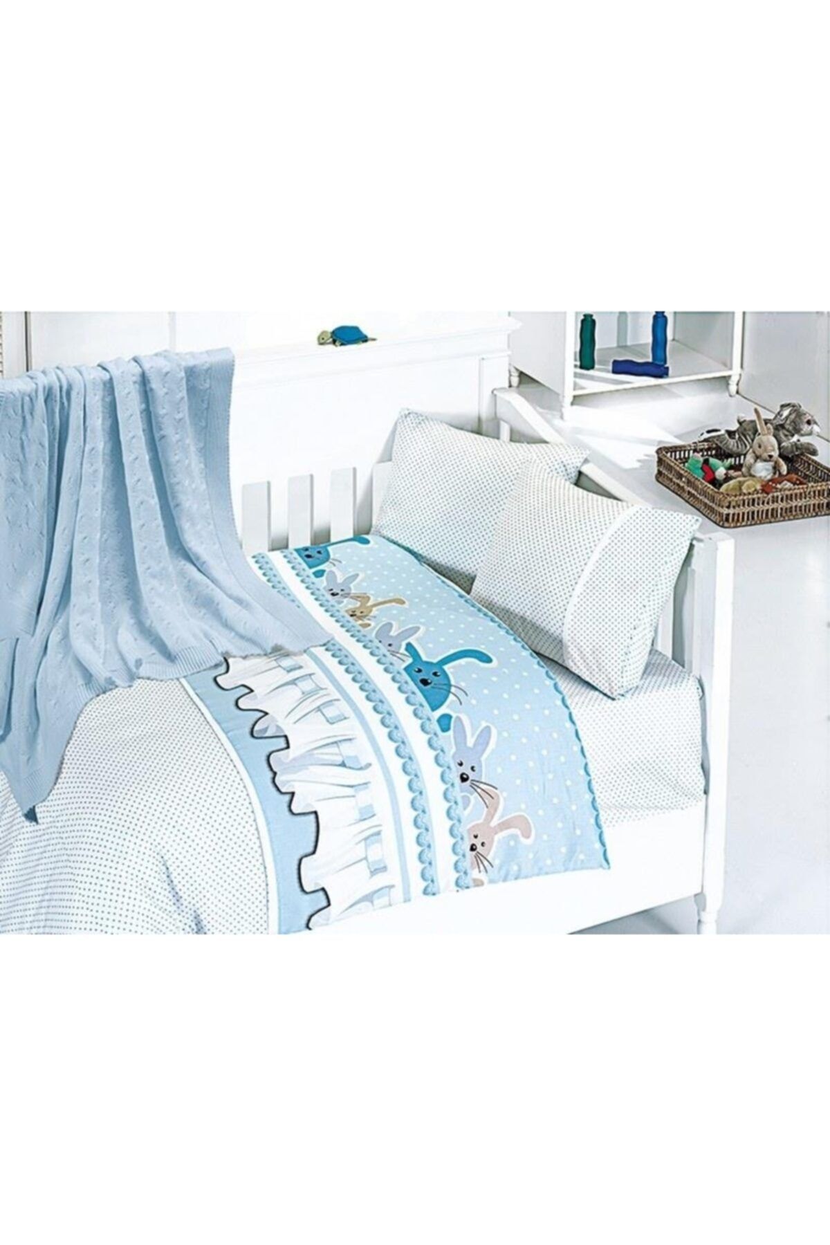 First Choice Battaniyeli Bebek Nevresim Takımı Gınny Mavi