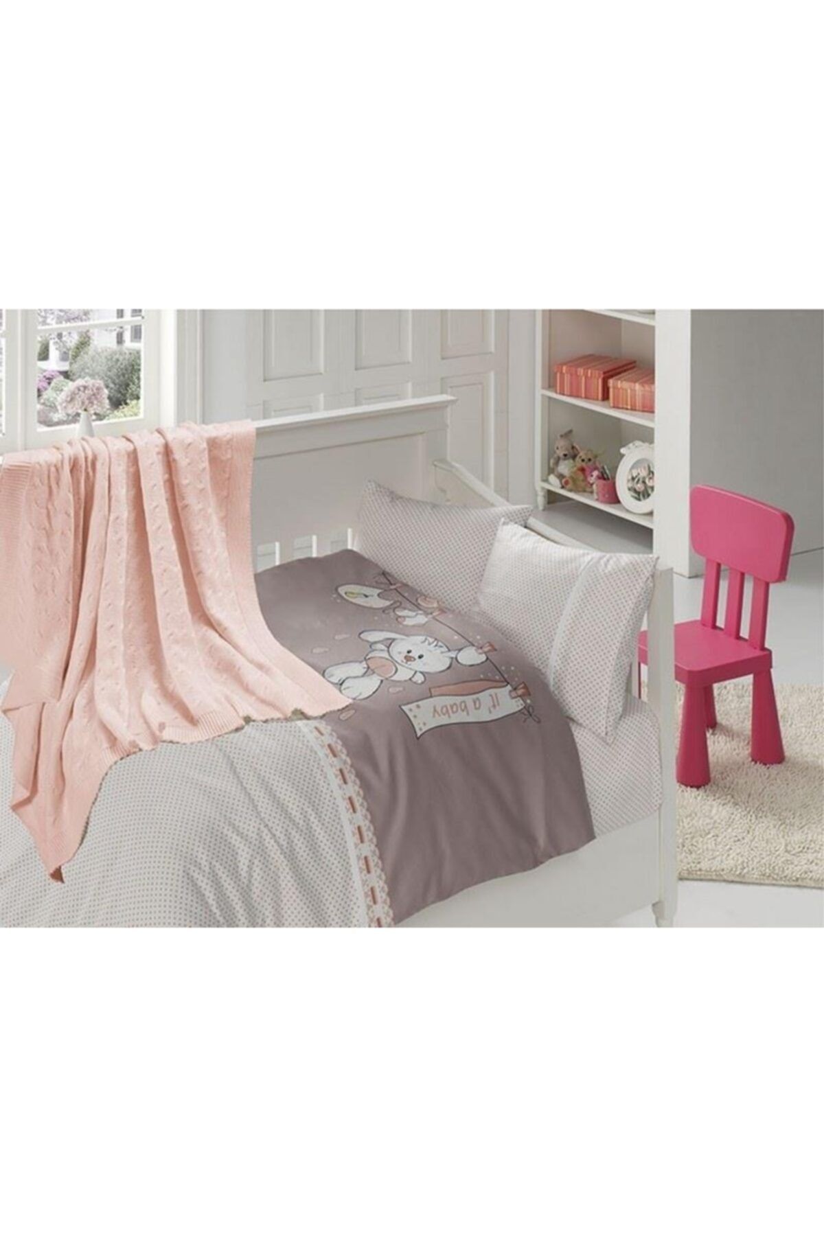 First Choice Battaniyeli Bebek Nevresim Takımı Baby Pudra