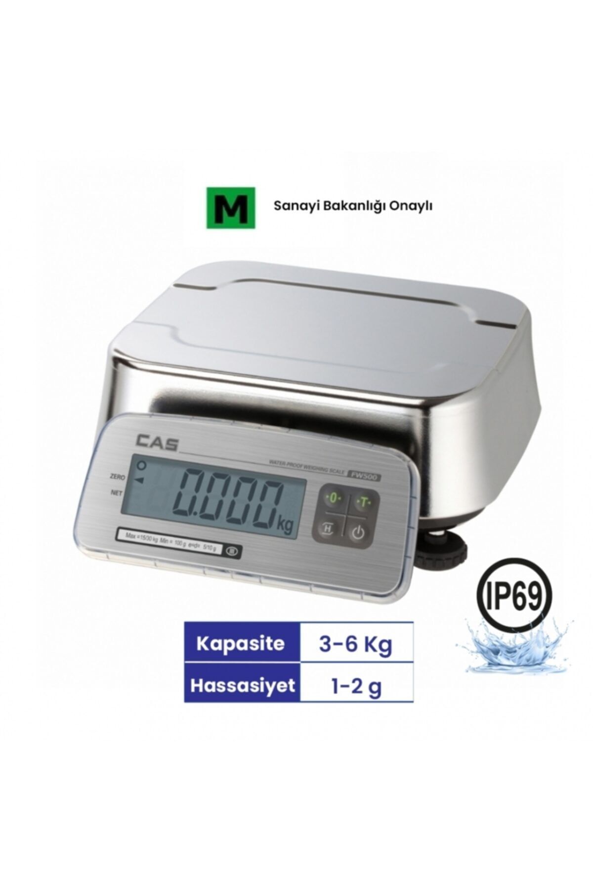 CAS Fw 500c 6 Kg. Ip69 Tartım Terazisi