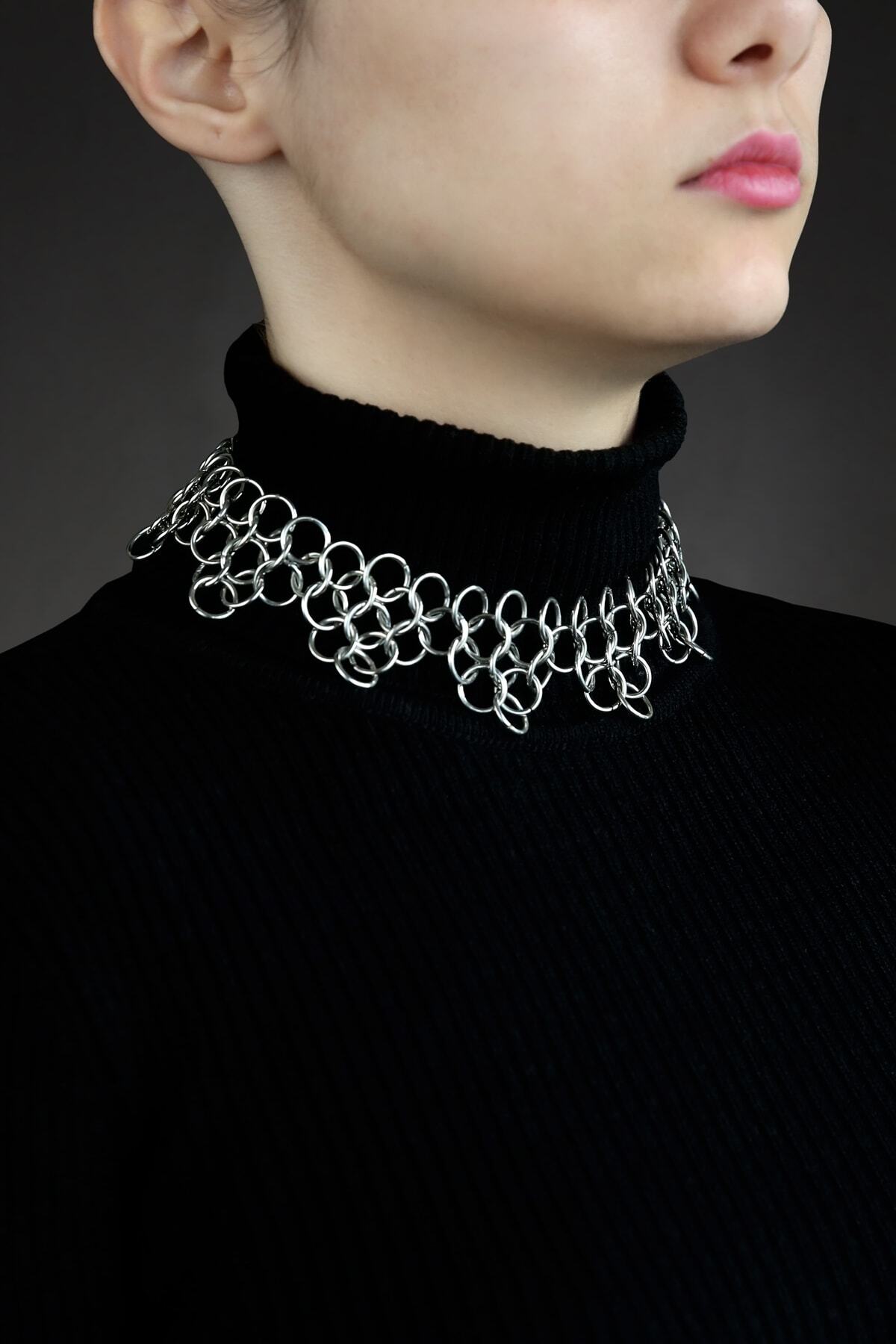 Mavra Handmade Gümüş Örme Zincir Choker