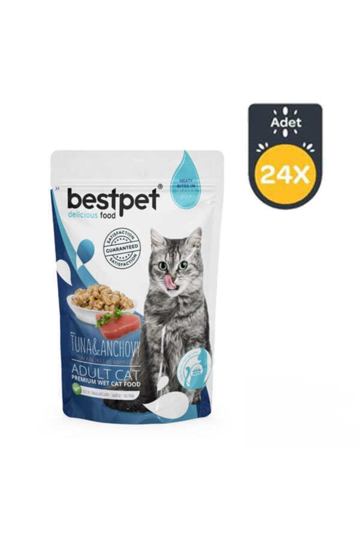 Bestpet Ton Balıklı Ve Hamsili Jelly Kedi Yaş Maması 85 Gr X 24 Adet
