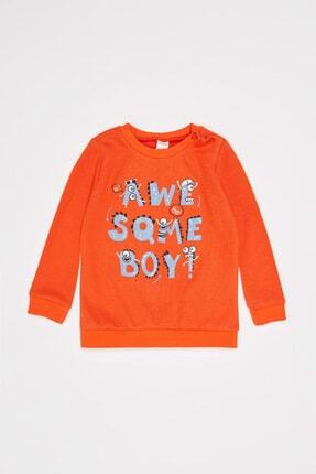 DeFacto Erkek Bebek Baskılı Selanik Kumaş Sweatshirt