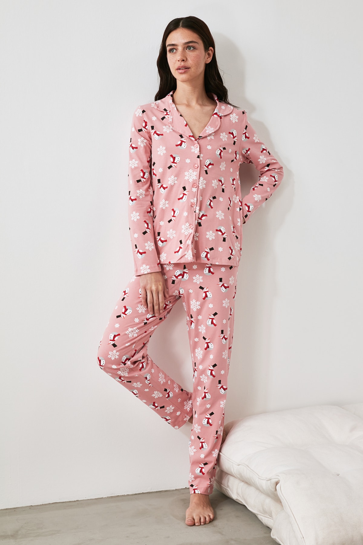 TRENDYOLMİLLA Baskılı Örme Pijama Takımı THMAW21PT0775