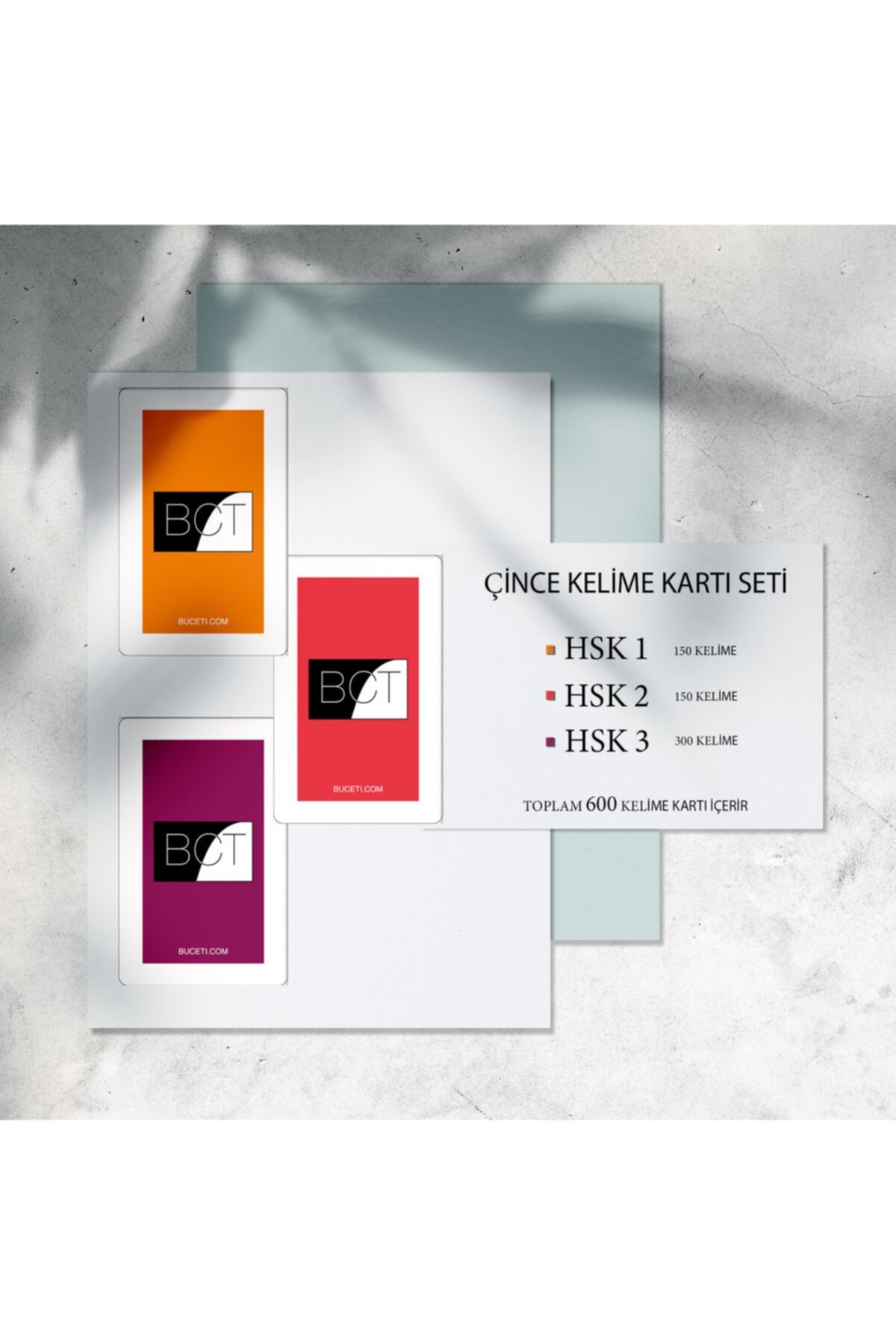 BUCETİ Hsk Çince Kelime Kartı Seti (1,2,3)