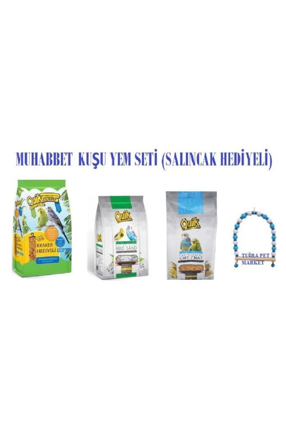 TUĞRA PET MARKET Tuğra Pet Market Salıncak Hediyeli Muhabbet Kuşu Yem Seti