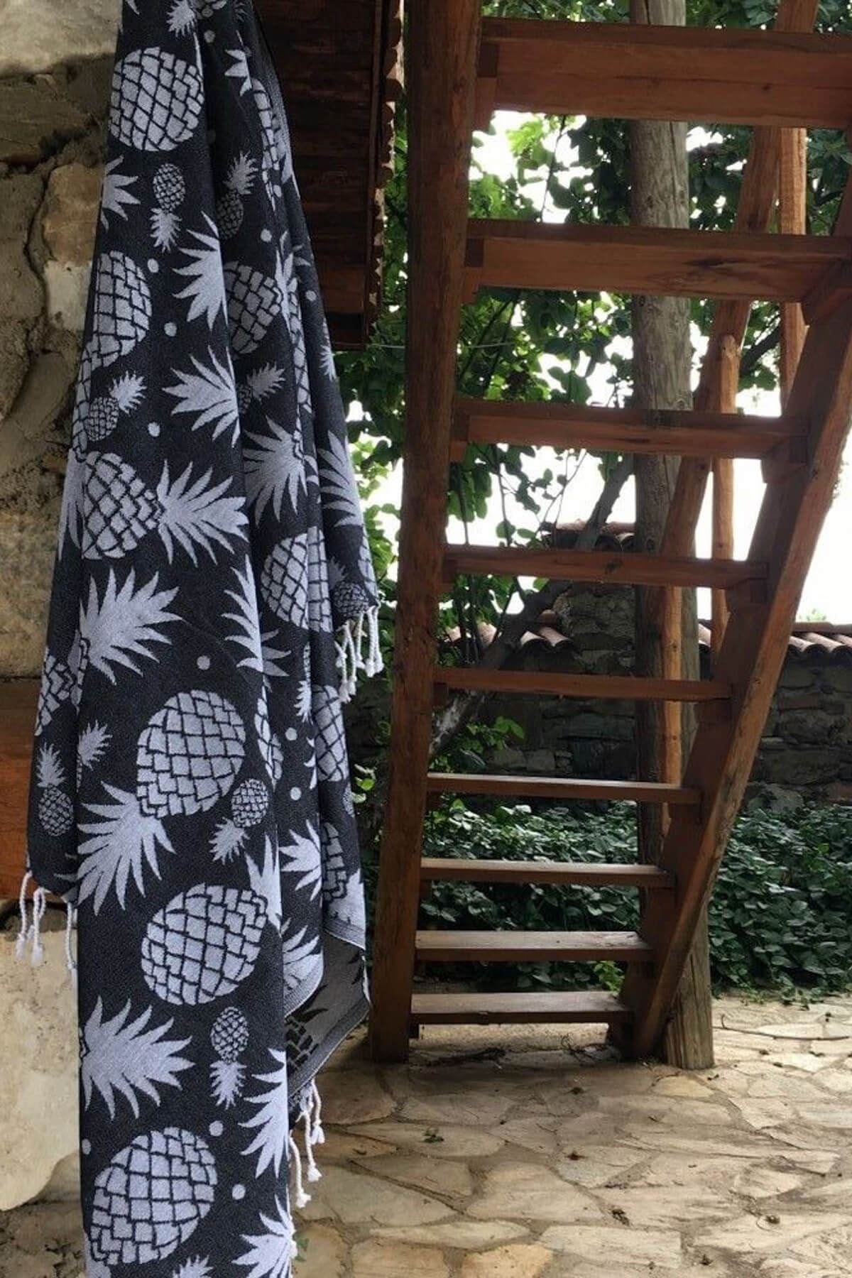 DENIZLI CONCEPT Siyah Ananas Peştemal