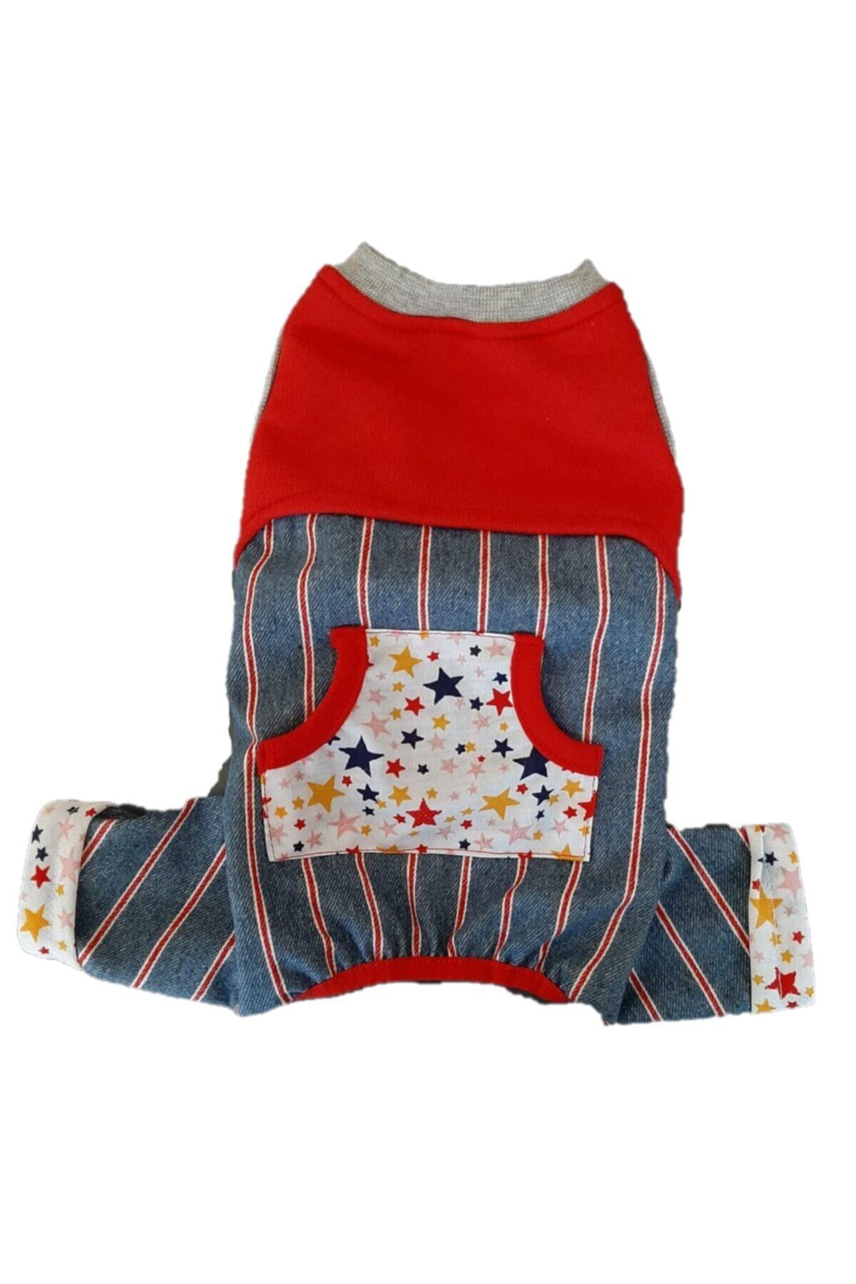 Pawstar Star Jean Rompers Kedi Köpek Tulumu Kıyafeti Small
