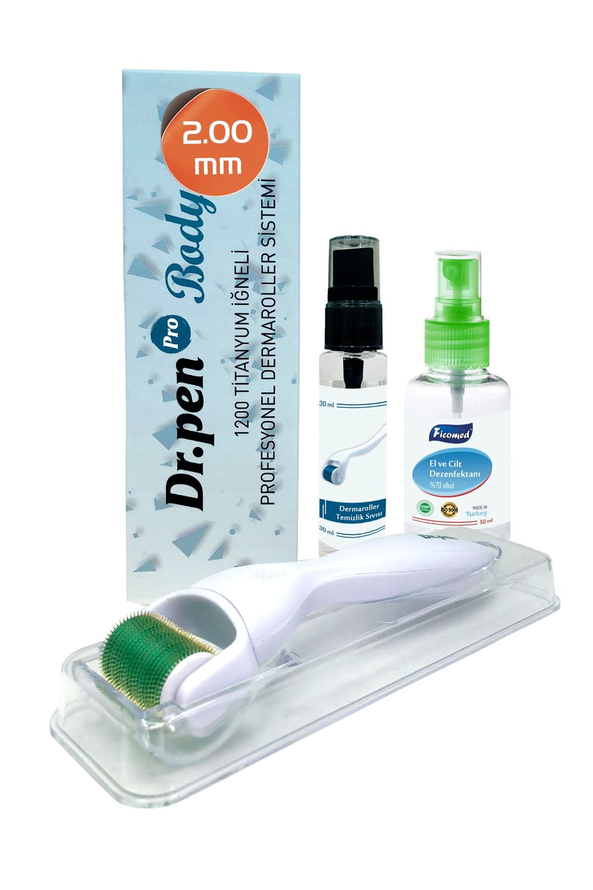 Dr.Pen Body Dermaroller 2.00 mm Vücut Için Titanyum 1200 Iğneli Orijinal Derma Roller