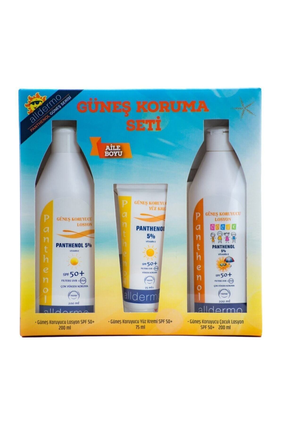 Alldermo Güneş Koruma Seti Aile Boy 200 Ml+200 Ml+75 Ml
