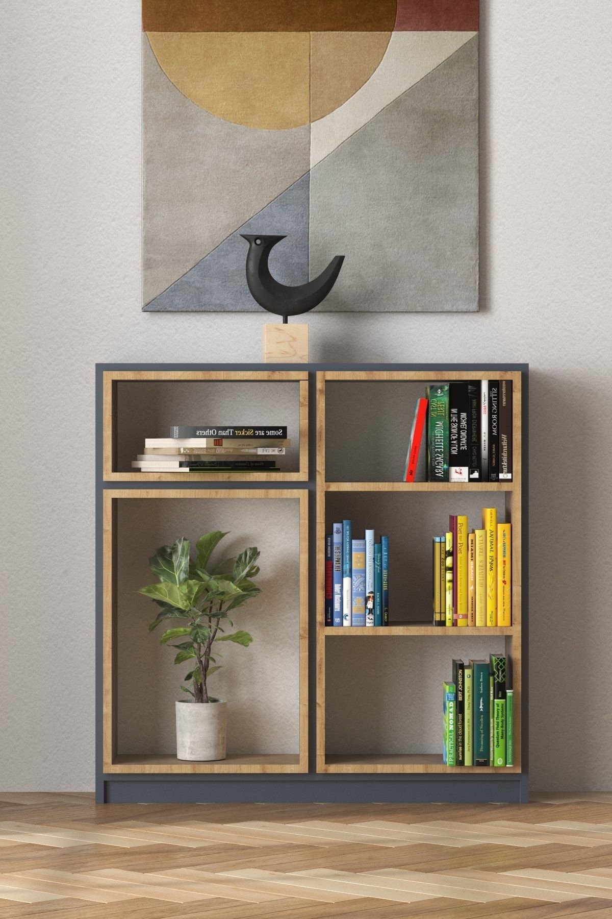 MOBU CONCEPT Modern Meşe Dresuar / Kitaplık