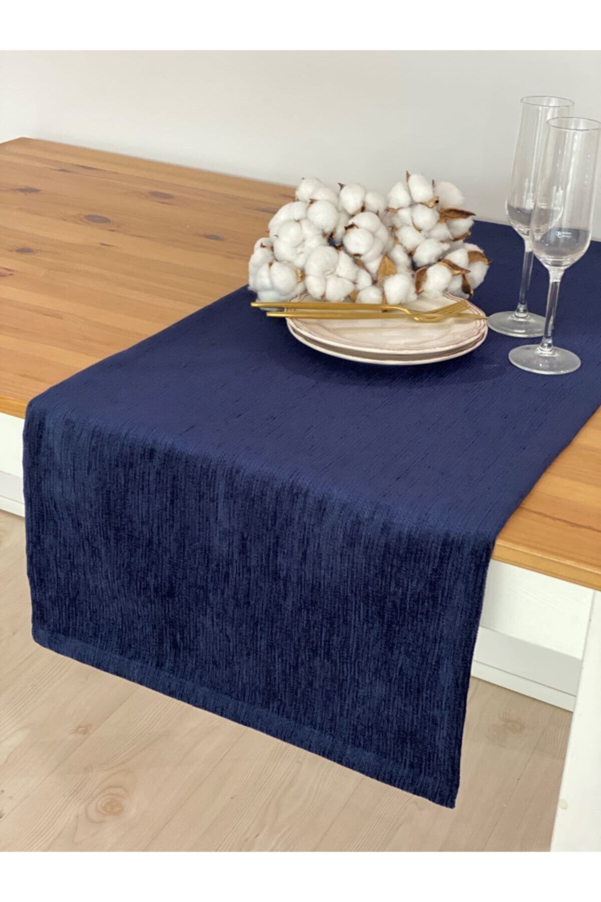 ELS Design Lacivert Toledo Düz Runner