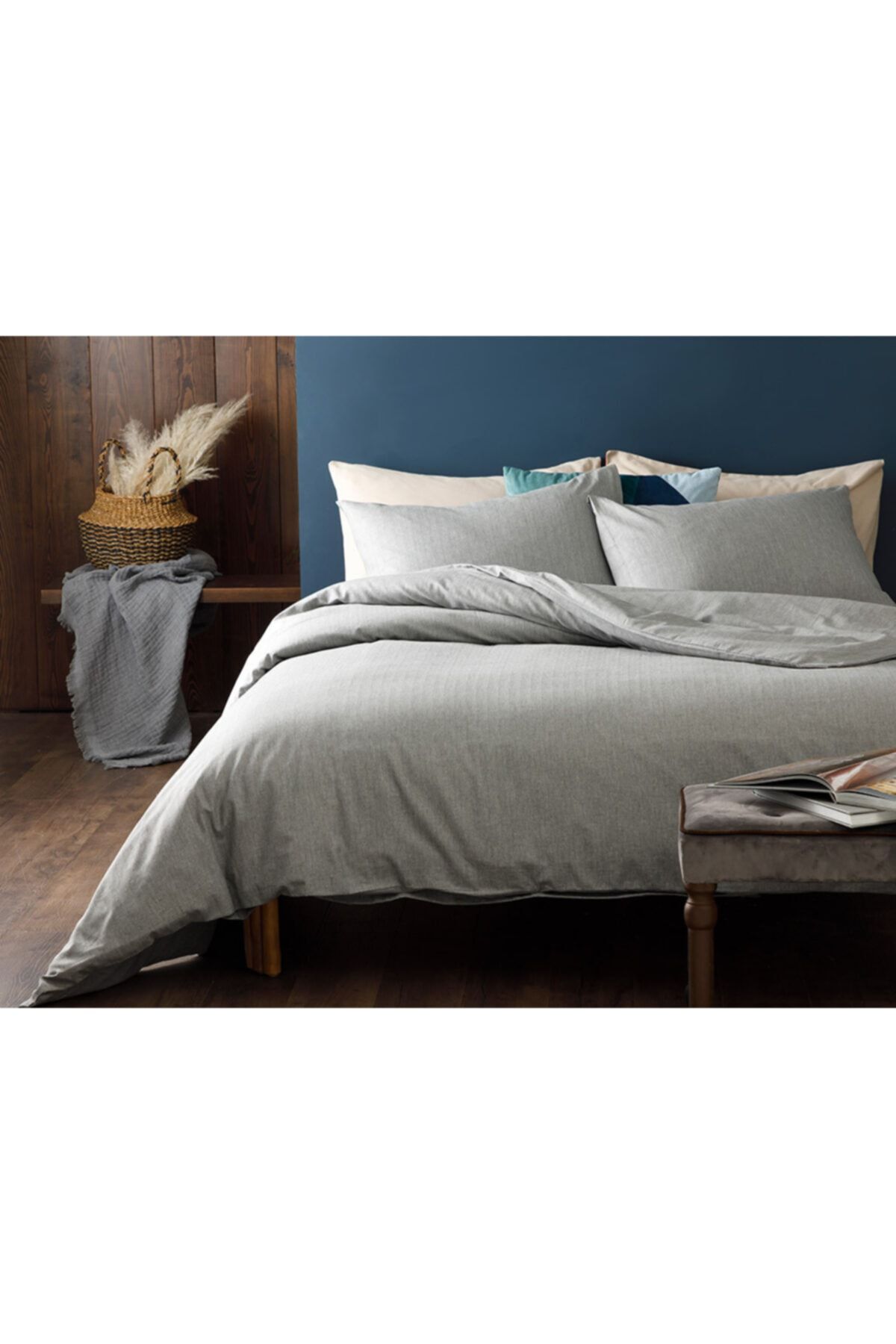 English Home Sharp Twill Suit King Size Nevresim Takımı 240x220 Cm Gri