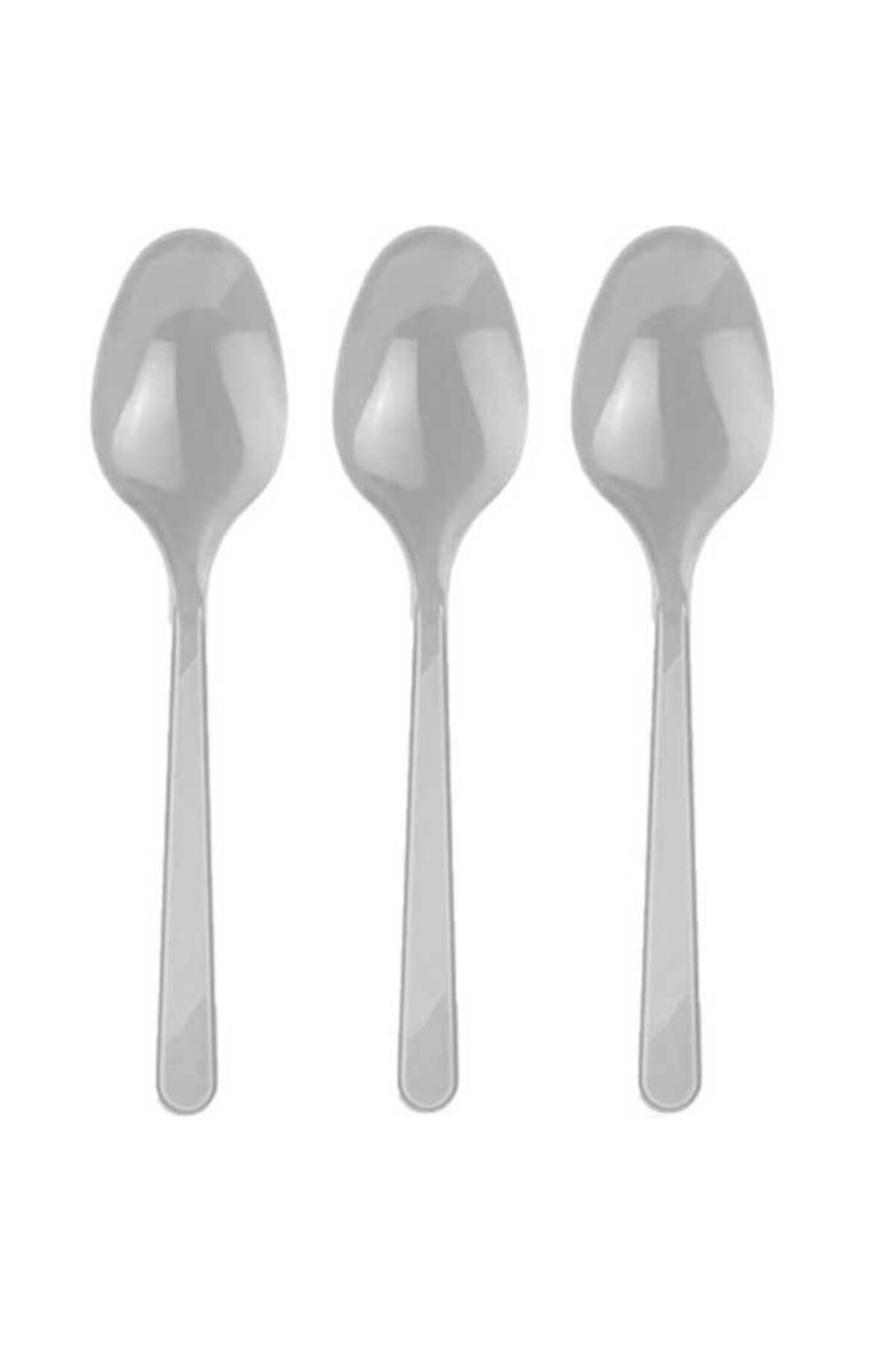 Partioutlet Gri Renk Plastik Kaşık 25 Adet