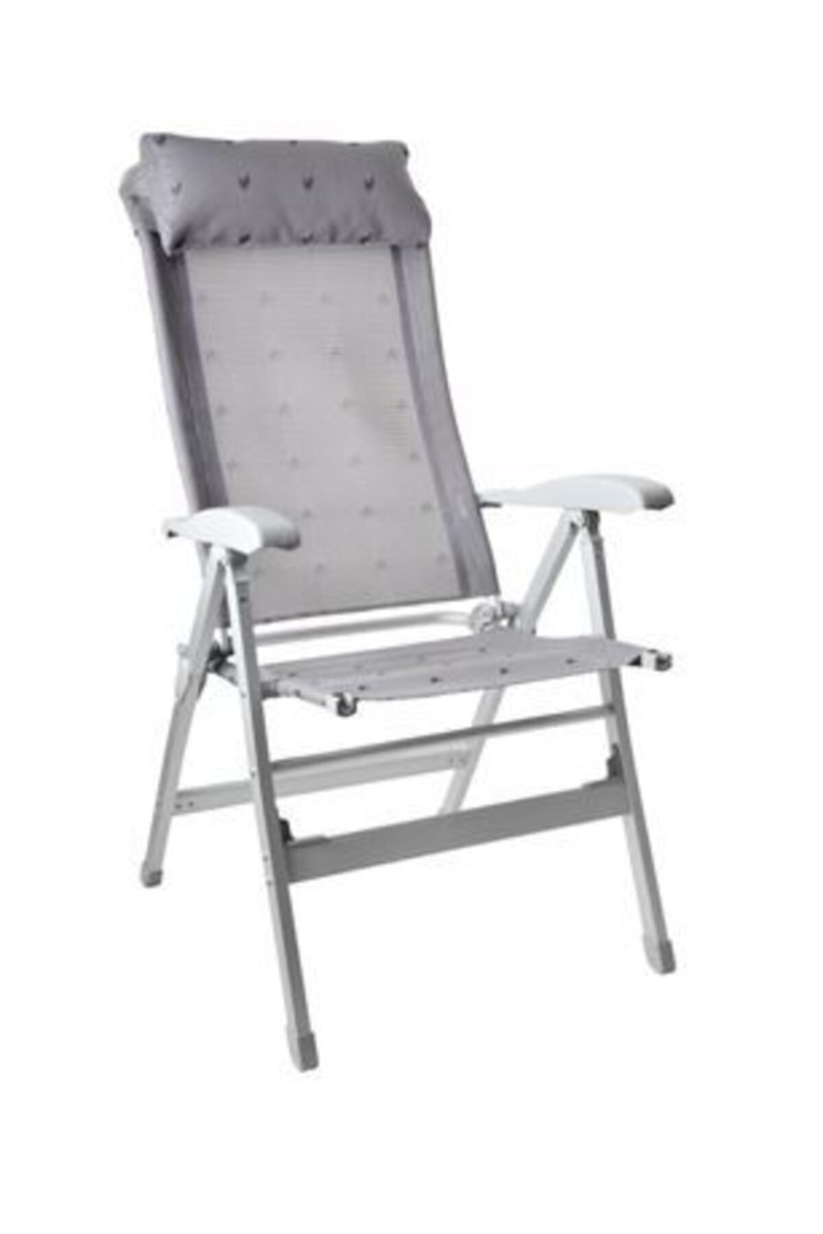 CAMPOUT Gri Metal Şezlong Kamp Sandalyesi