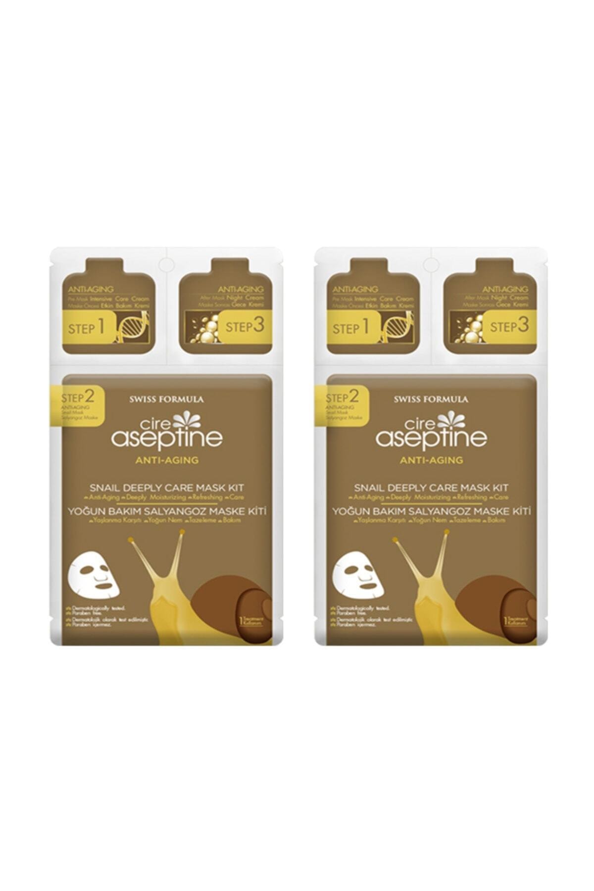 CIRE ASEPTINE Snail Deeply 3aşamalı Maske Yoğun Bakım+snail Deeply3 Aşamalı Maske Yoğun Bakım 2 Ürün