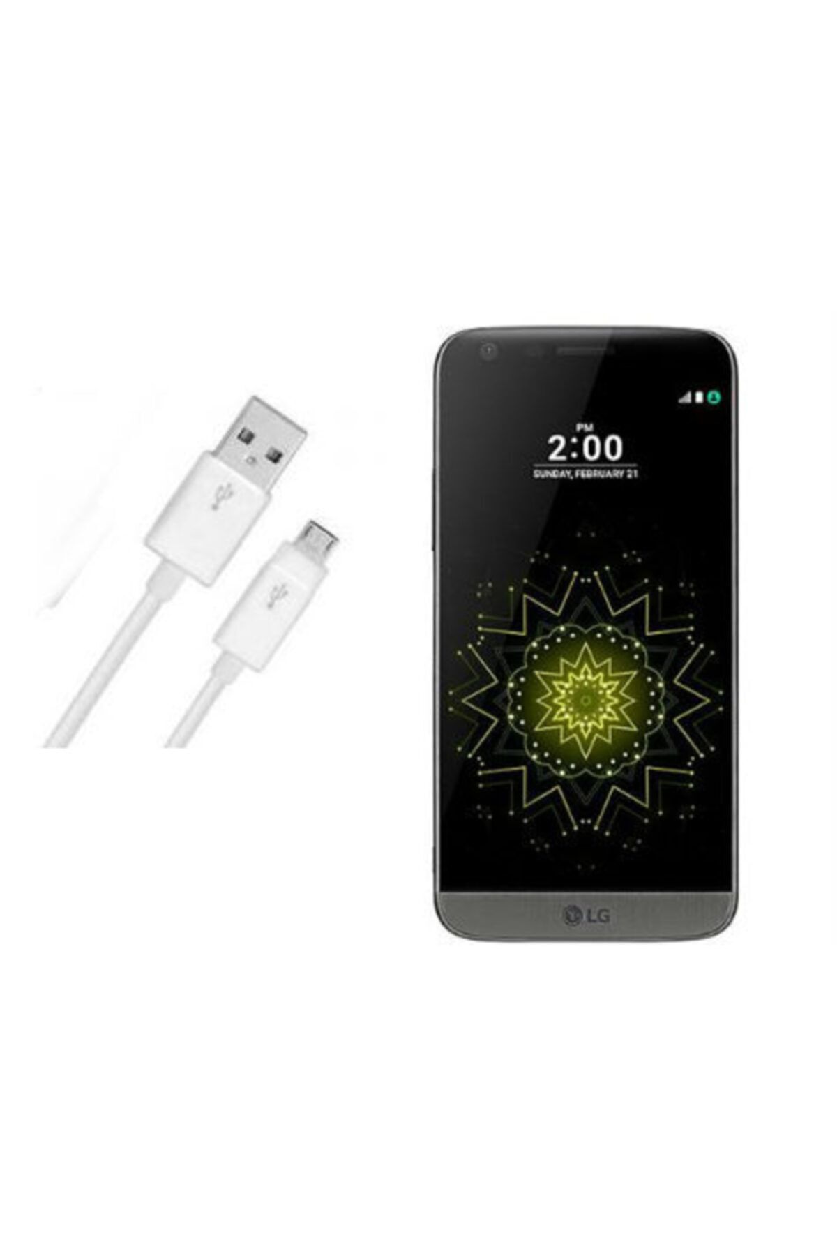 Go İthalat Lg G5 Uyumlu Beyaz Şarj Data Kablosu