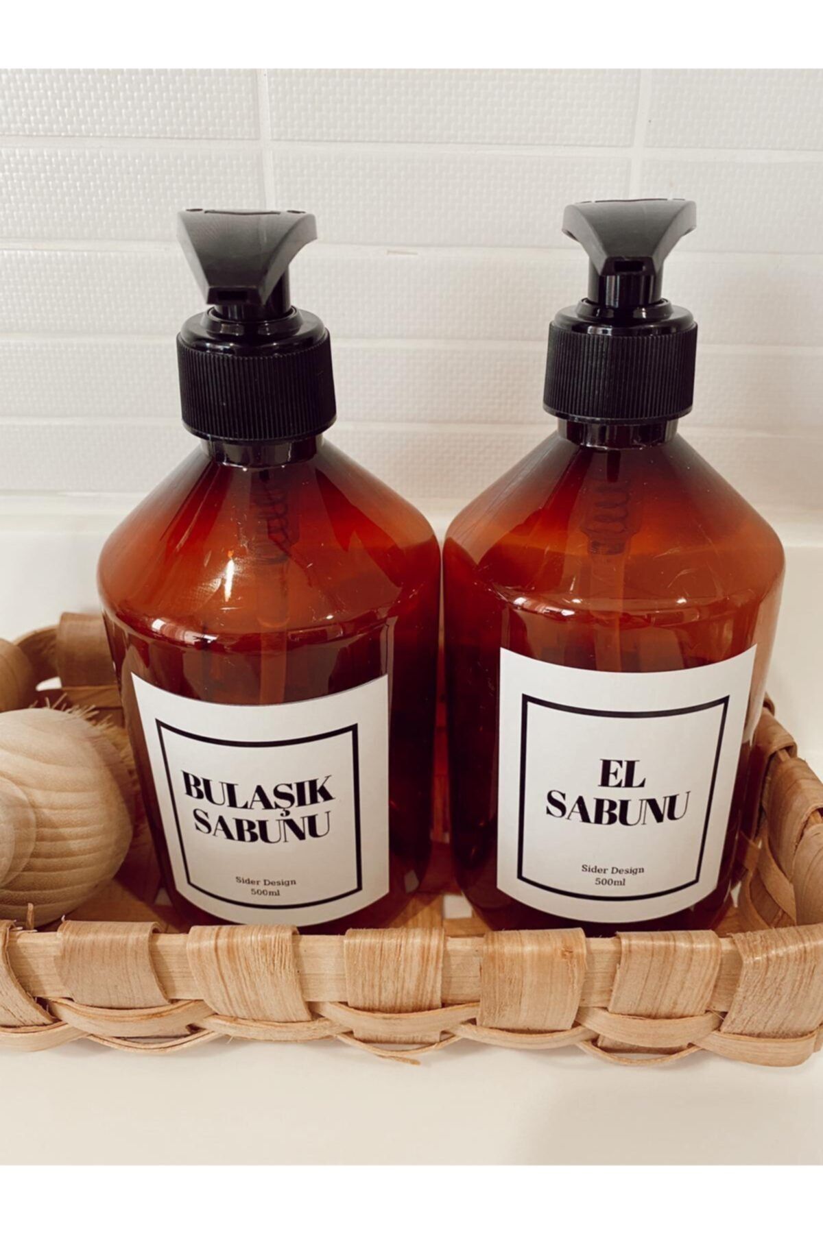 SİDERDESİNG Siderdesign 2'li Amber Plastik Bulaşık Sabunu Ve El Sabunu 500 ml