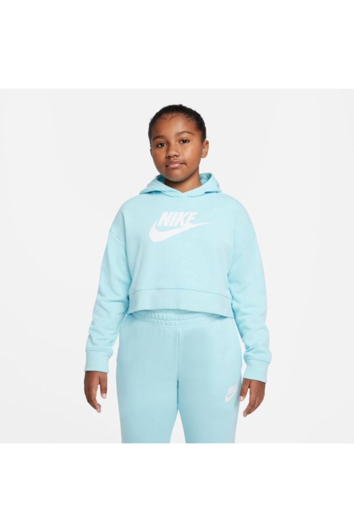 Women's light sales blue nike sweatshirt