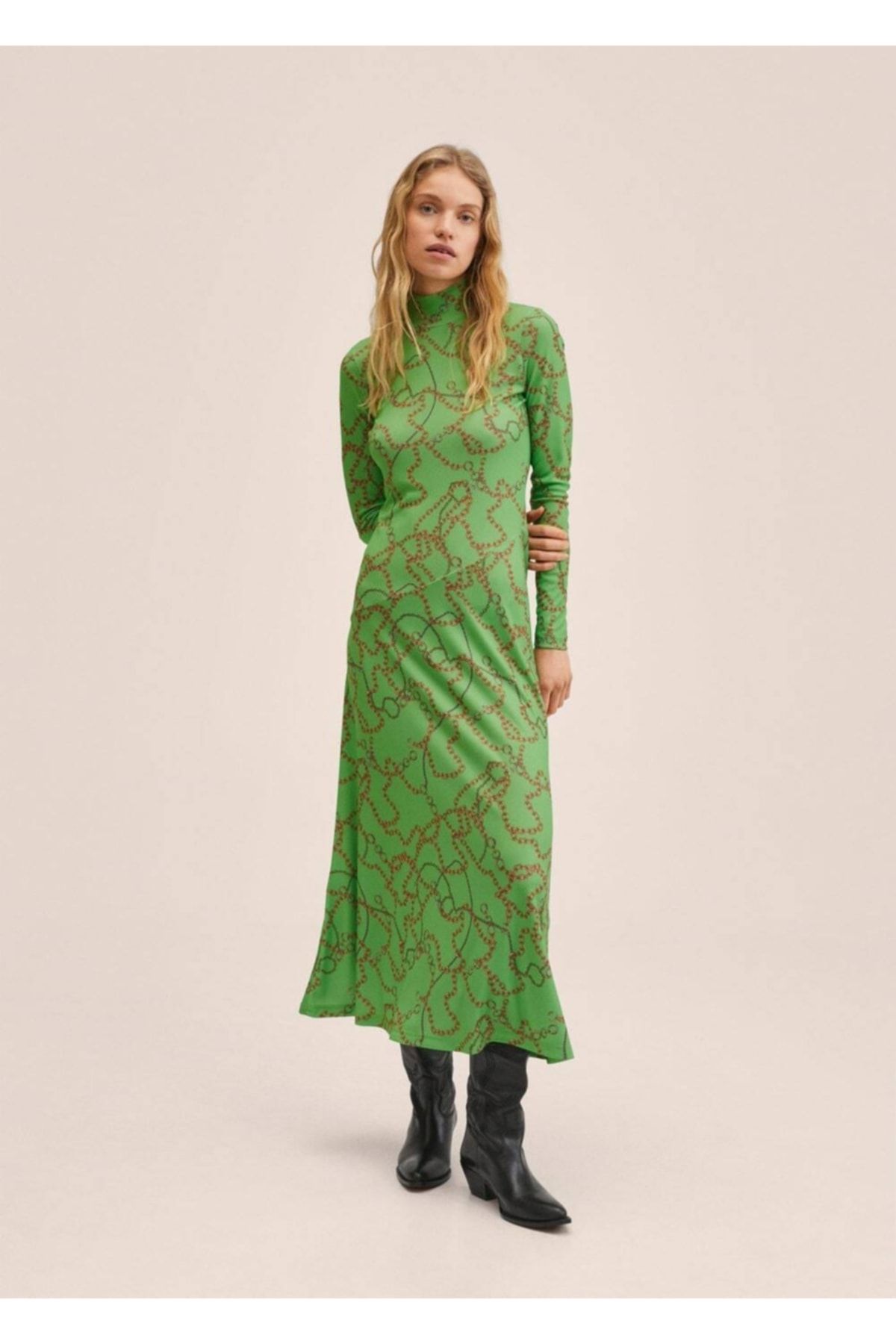 Chain print dress mango top