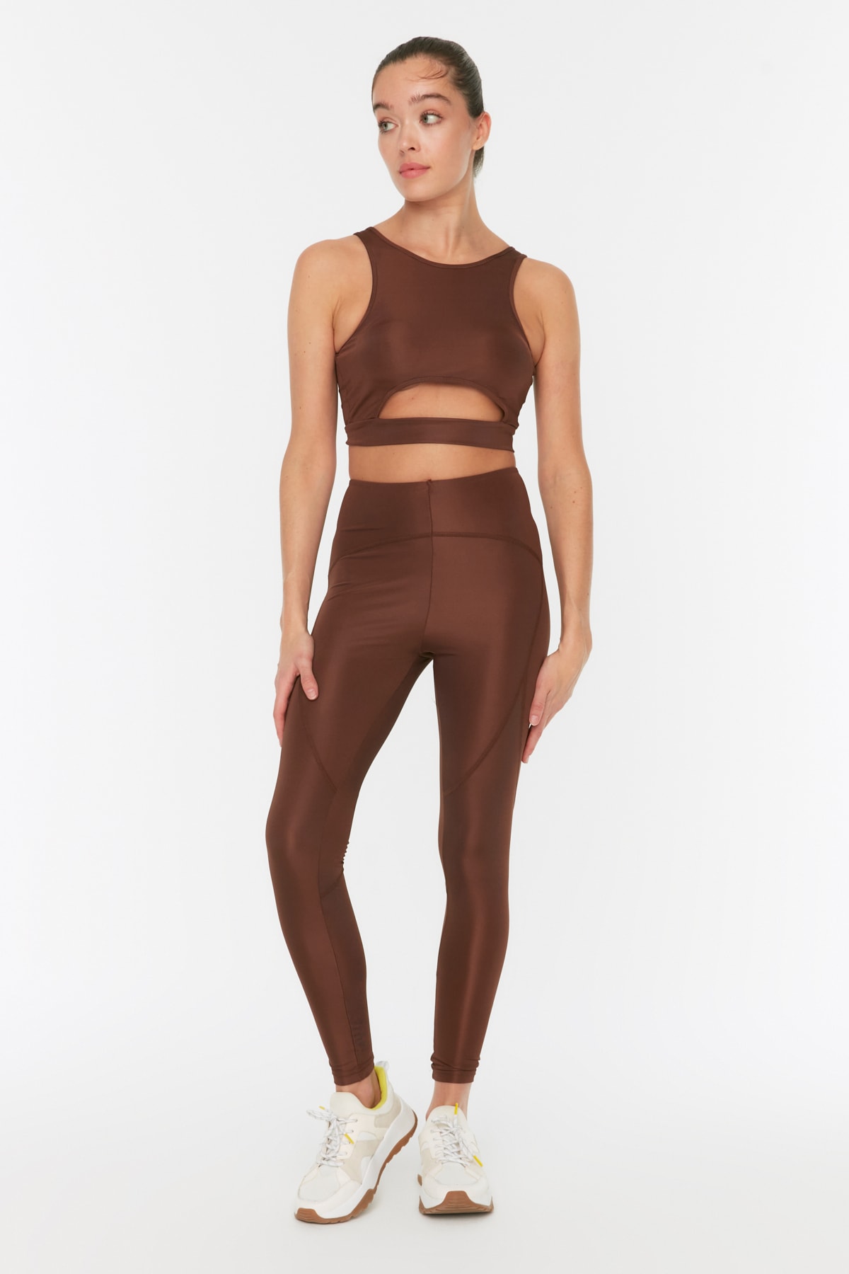 brown gym leggings