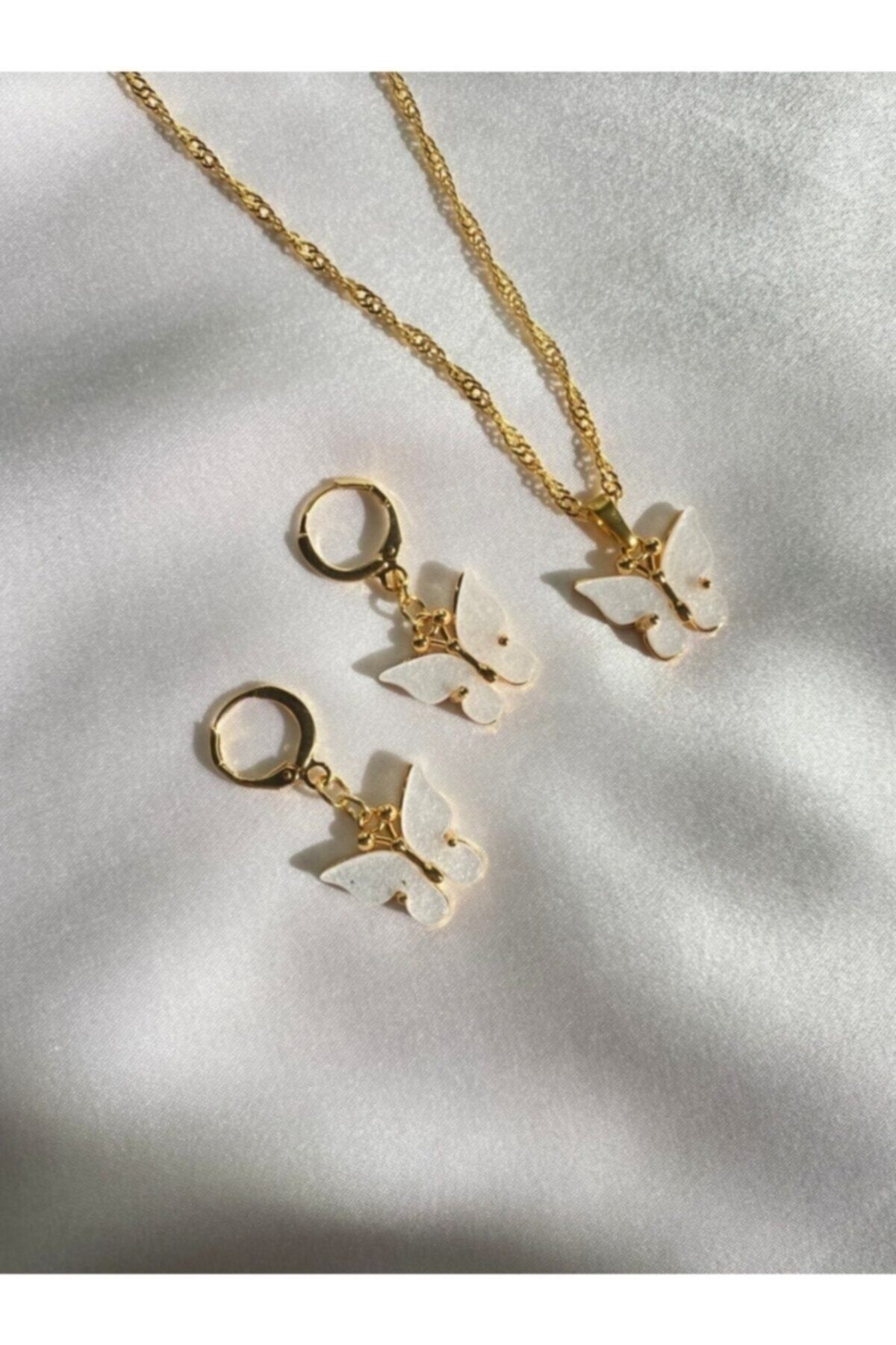 Butterfly necklace and earring set hotsell