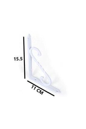 Renk Seçenekli Beyaz 15.5x11 Ferforje Raf Altı Metal L Ayak - Raf Altı - Tek Ebat - Beyaz Image 0