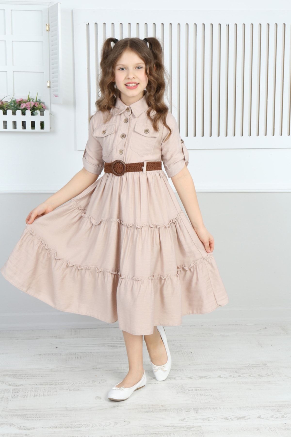 Girls belted dress online