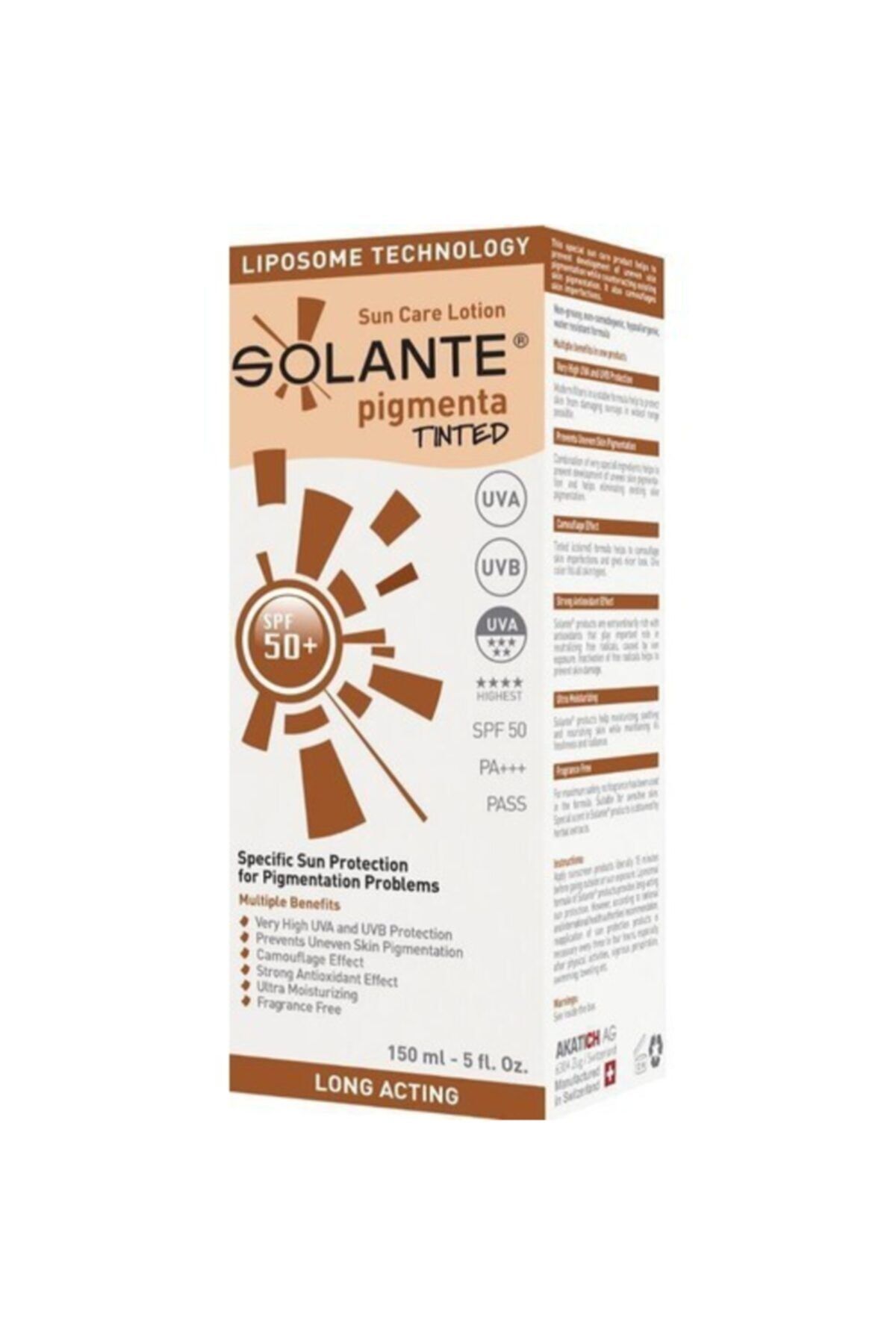 Solante Pigmenta Tinted Güneş Koruyucu Losyon Spf 50 150 ml