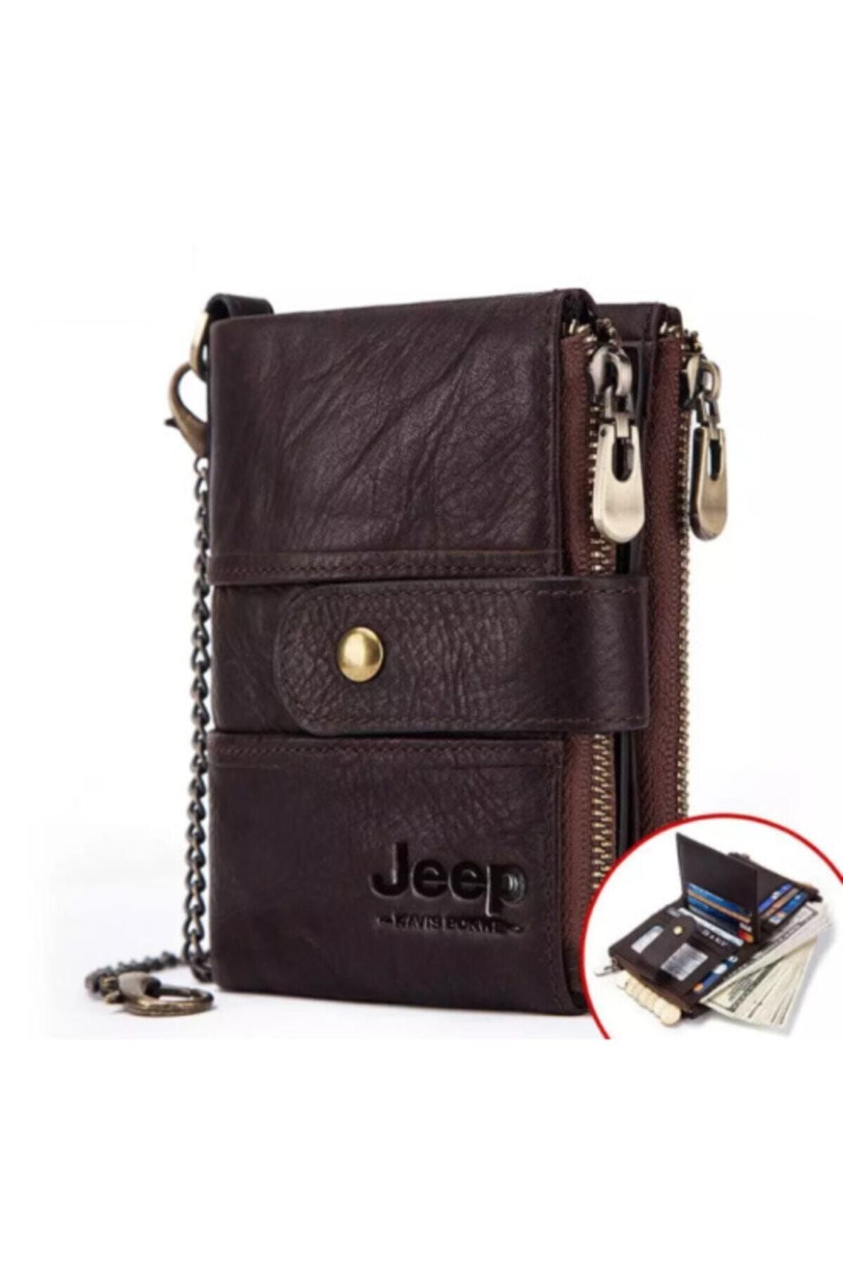Jeep Amerikan Tasarım El Yapımı Hakiki Deri Cüzdan - Rfıd Korumalı (kredi Kart Kopyalanmasına Karşı)