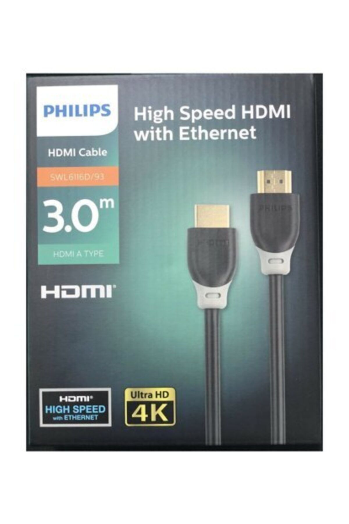 Philips 3 Metre Hdmı Kablo Altın Uçlu 4k Ultra Hd Kablo Swl6116d